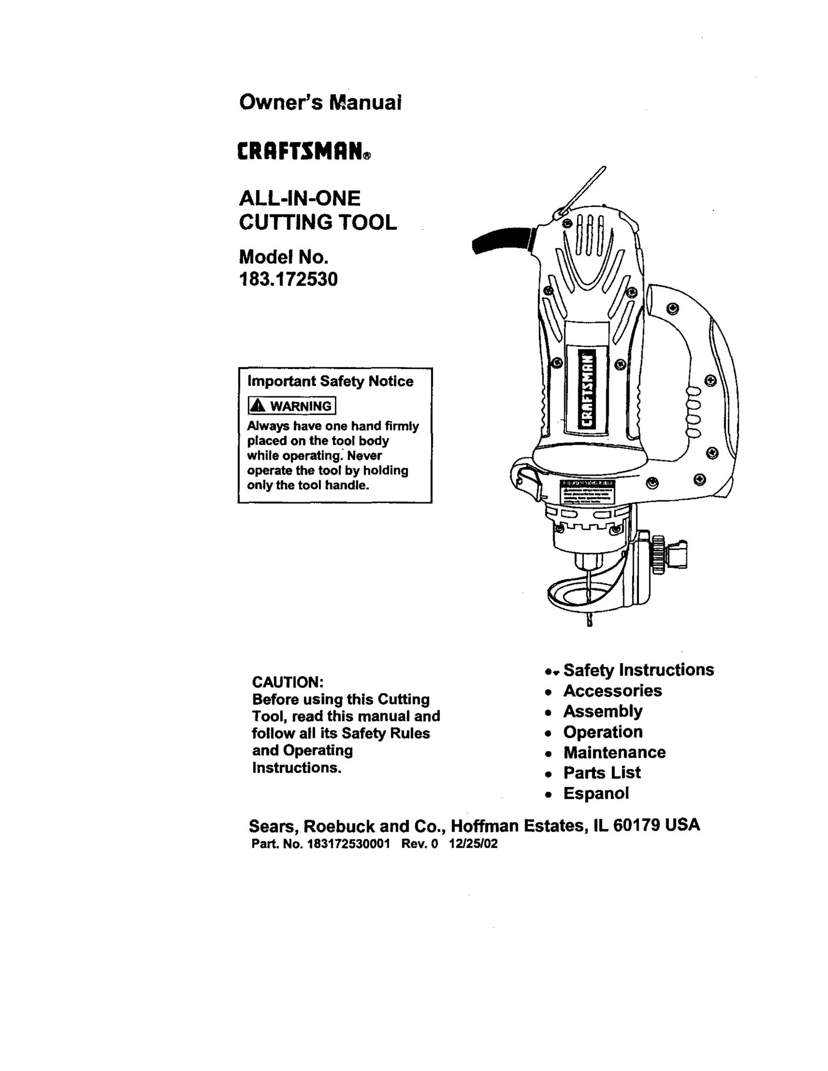 Craftsman 183.17253 Saw User Manual