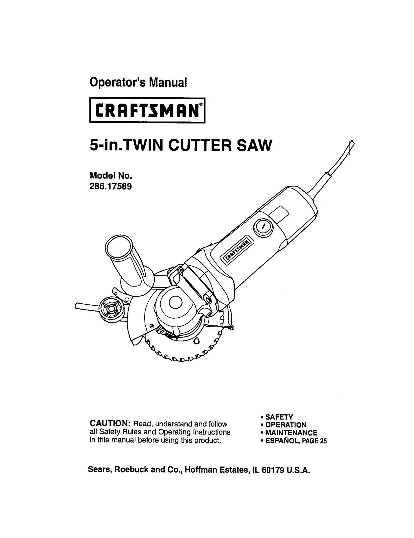 Craftsman 286.17589 Saw User Manual