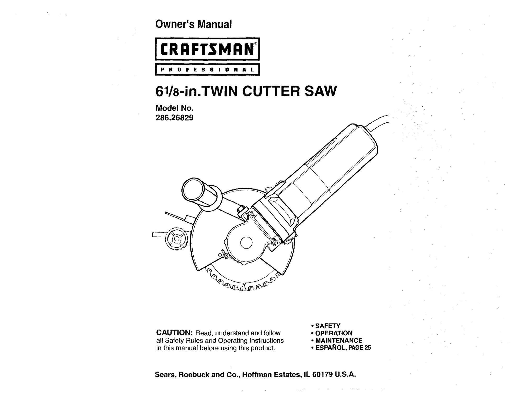 Craftsman 286.26829 Saw User Manual