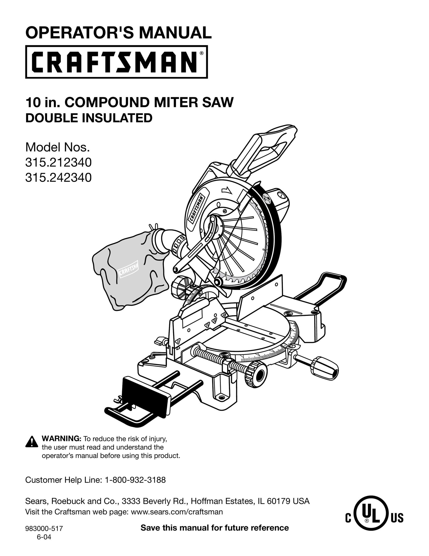 Craftsman 315.21234 Saw User Manual