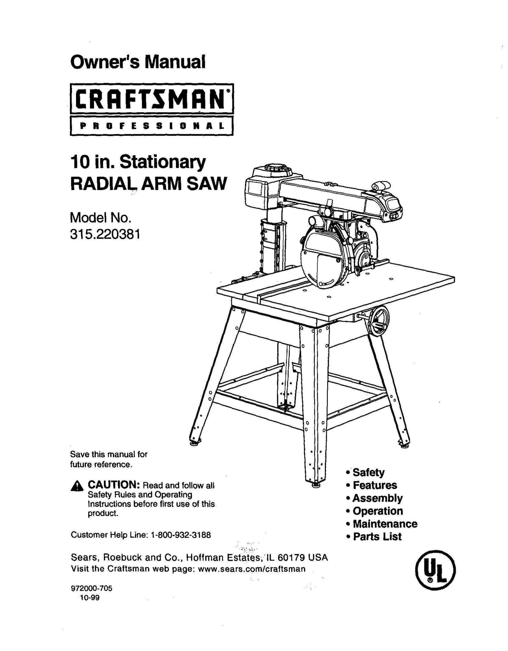 Craftsman 315.220381 Saw User Manual