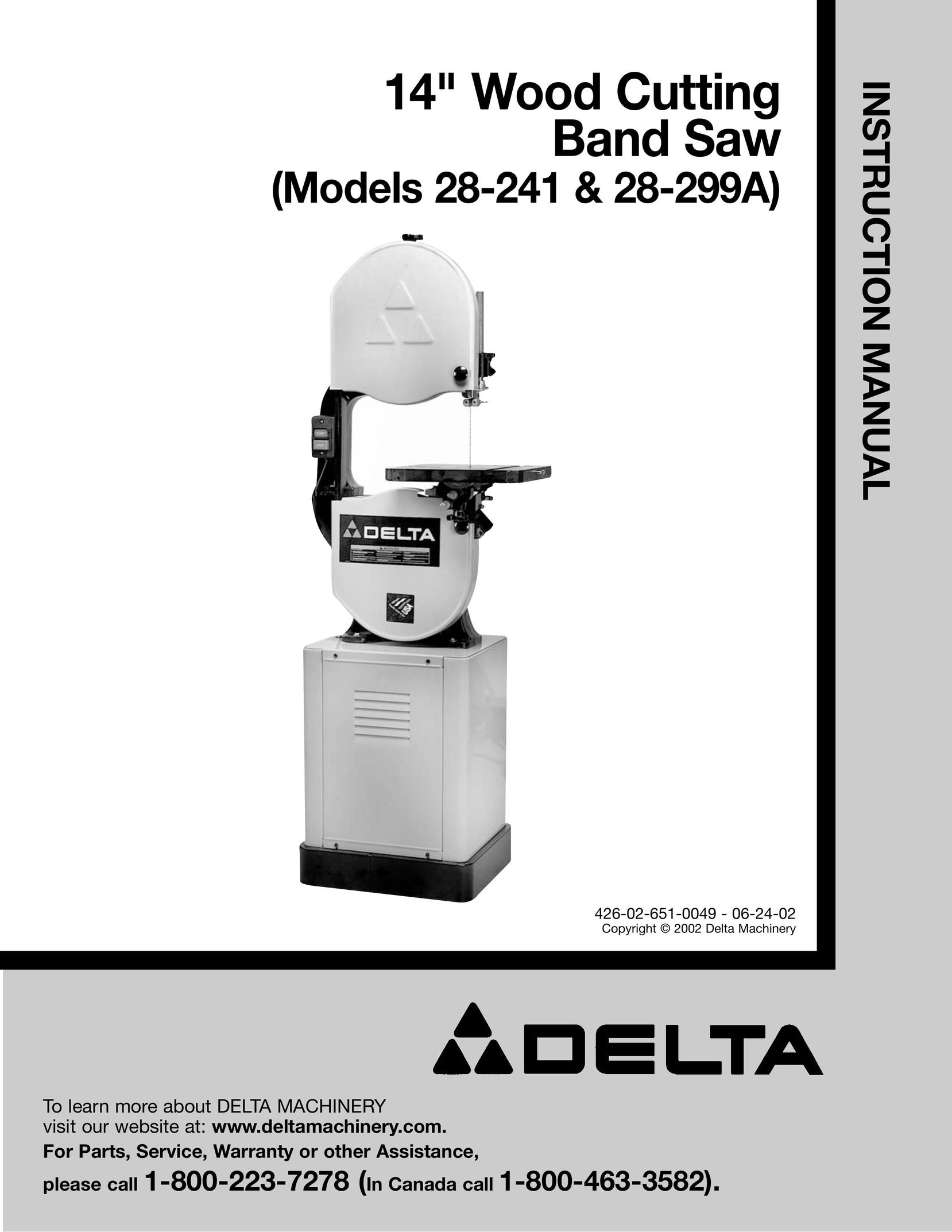 Delta 28-241 Saw User Manual
