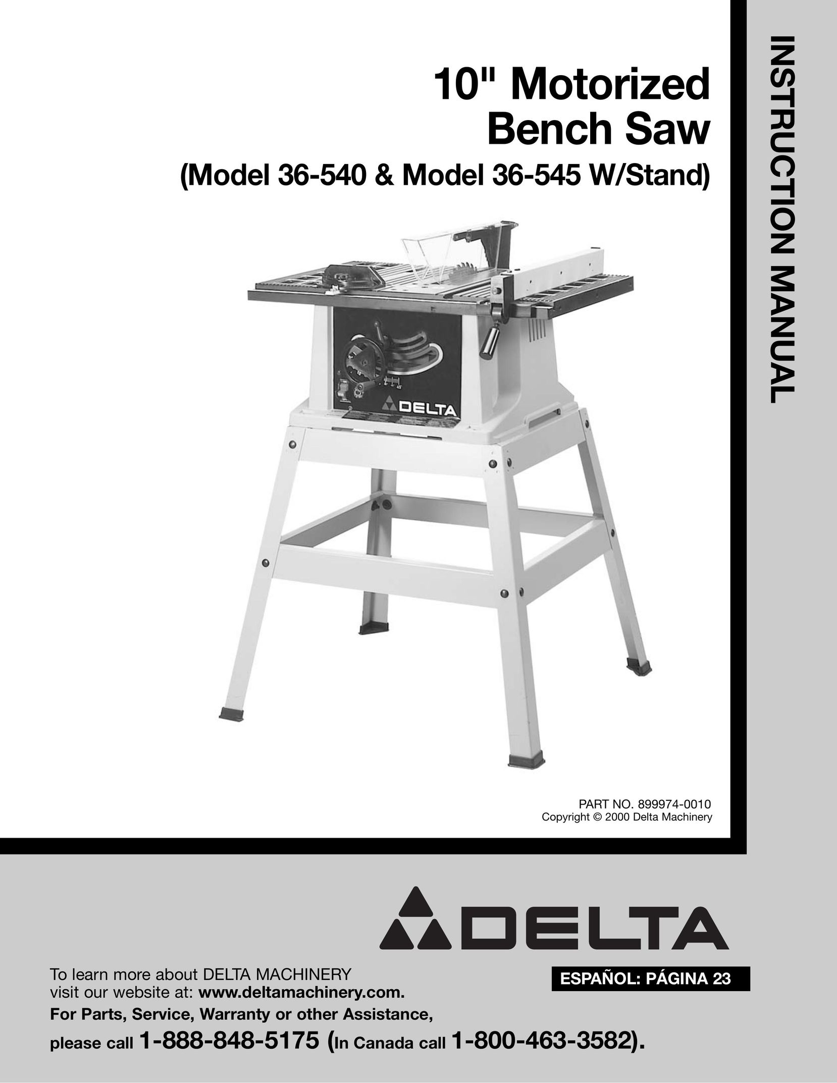 Delta 36-540 Saw User Manual