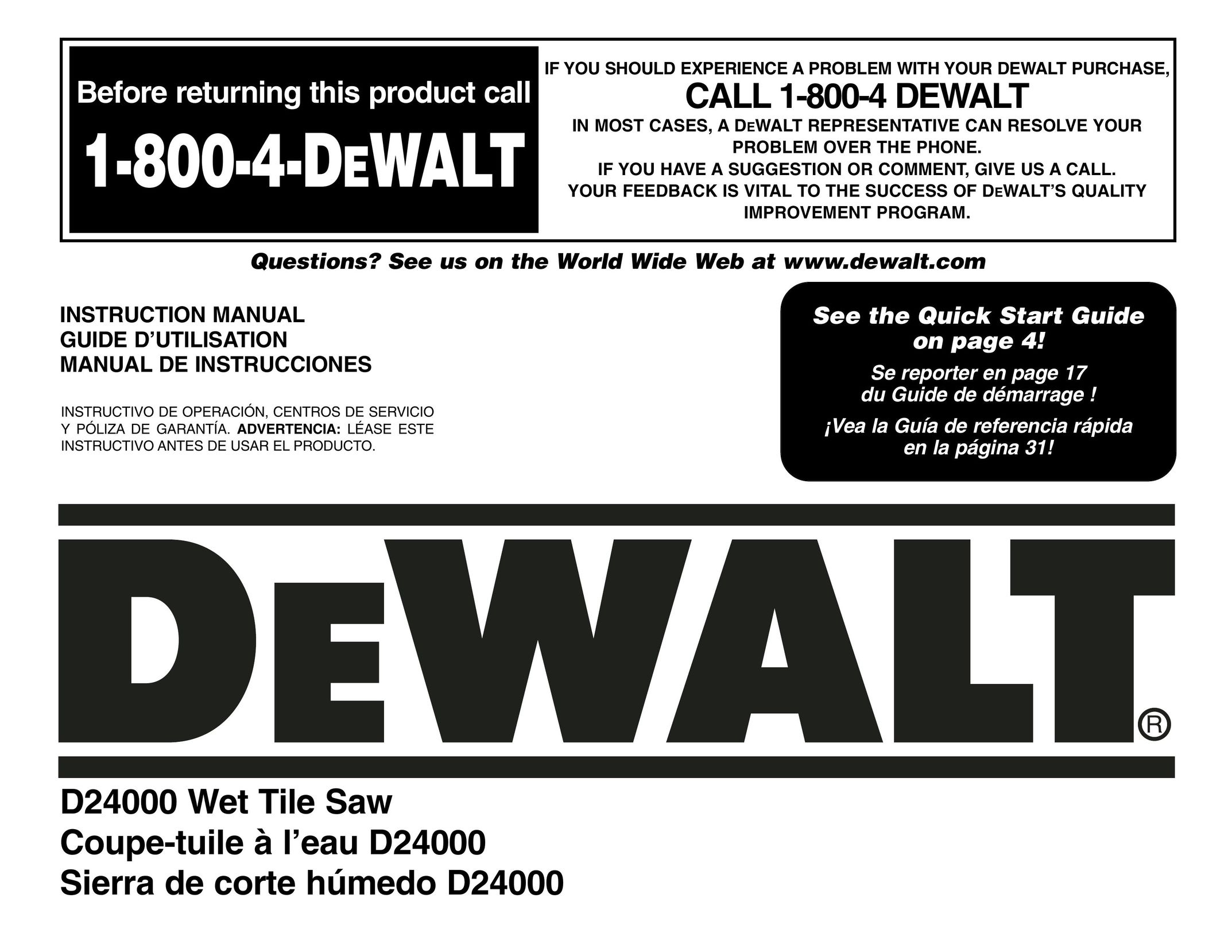 DeWalt D24000 Saw User Manual
