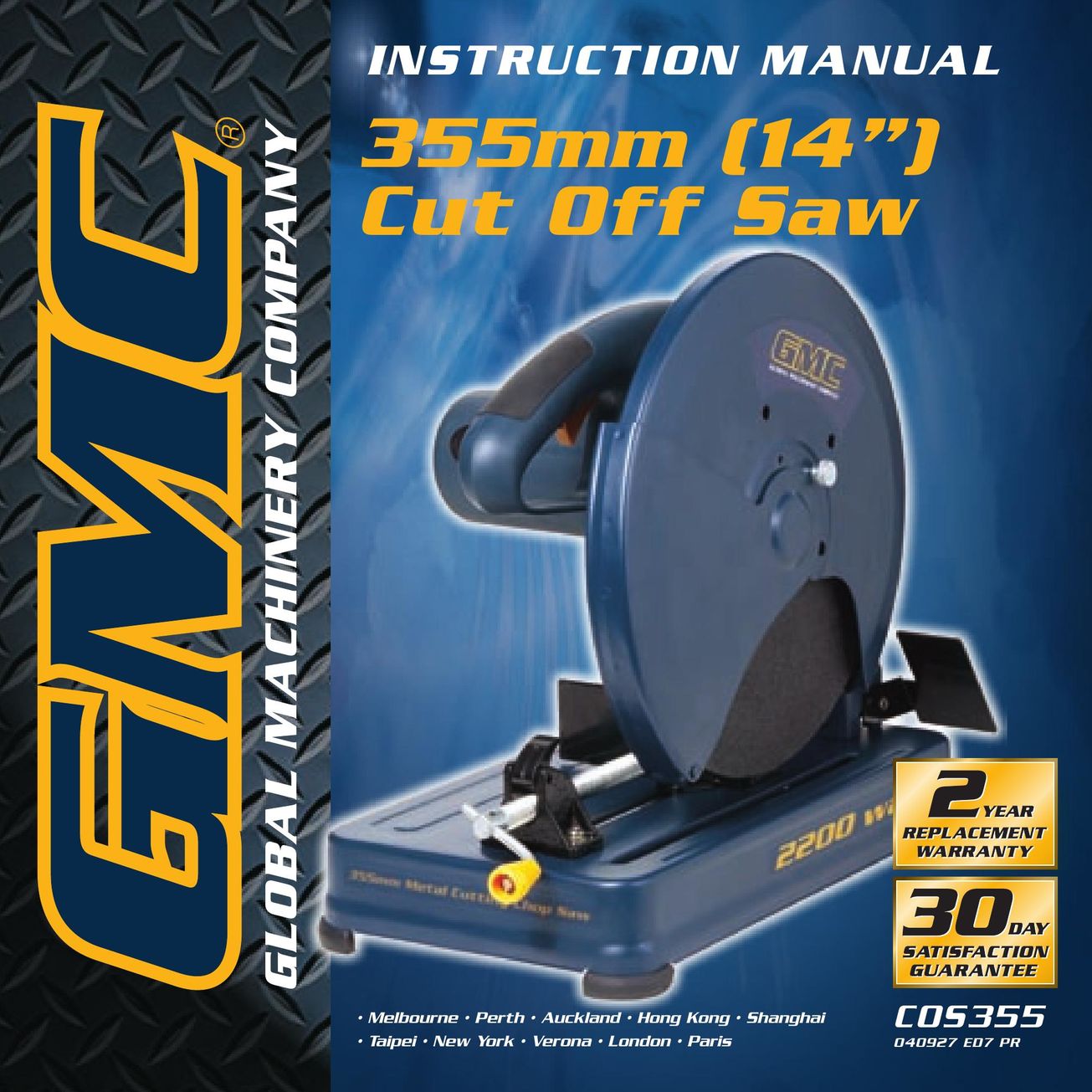 Global Machinery Company COS355 Saw User Manual