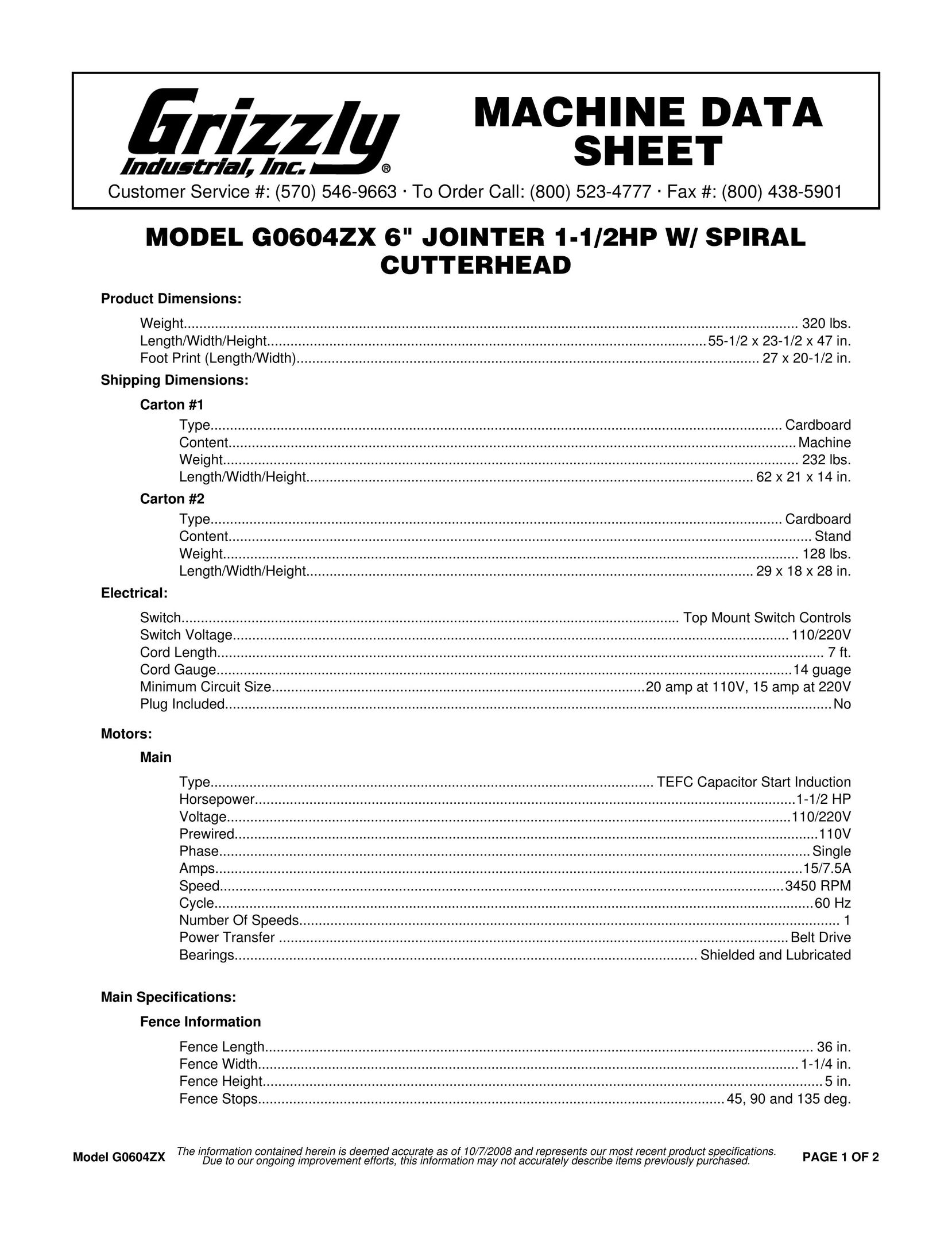 Grizzly BT-160X Saw User Manual