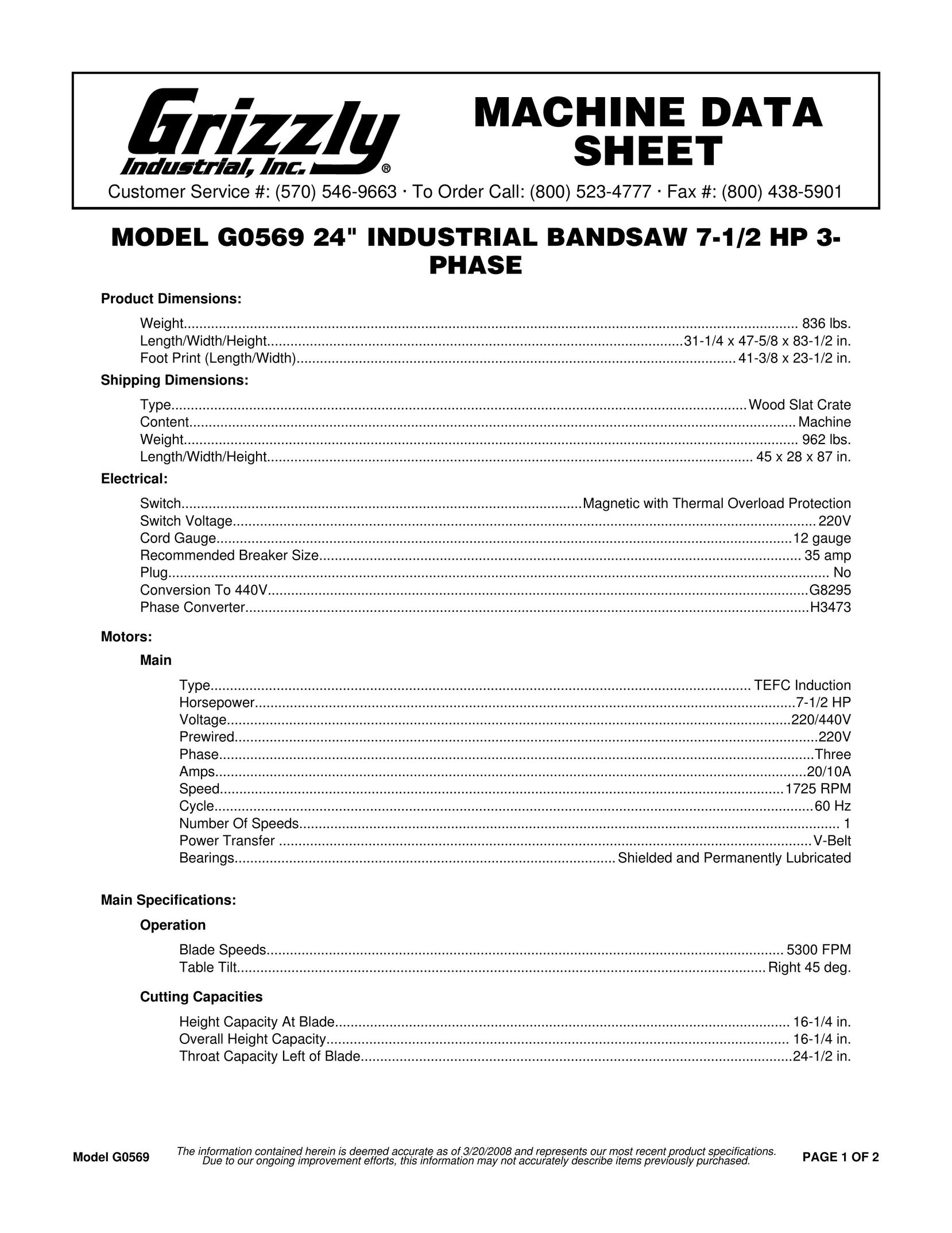 Grizzly DS275-18V Saw User Manual