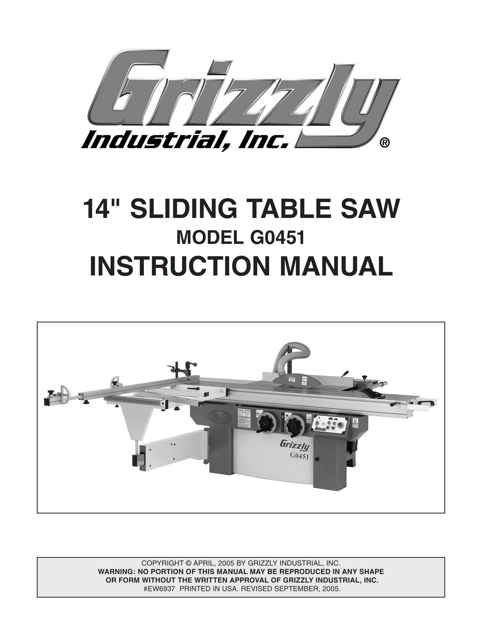 Grizzly G0451 Saw User Manual