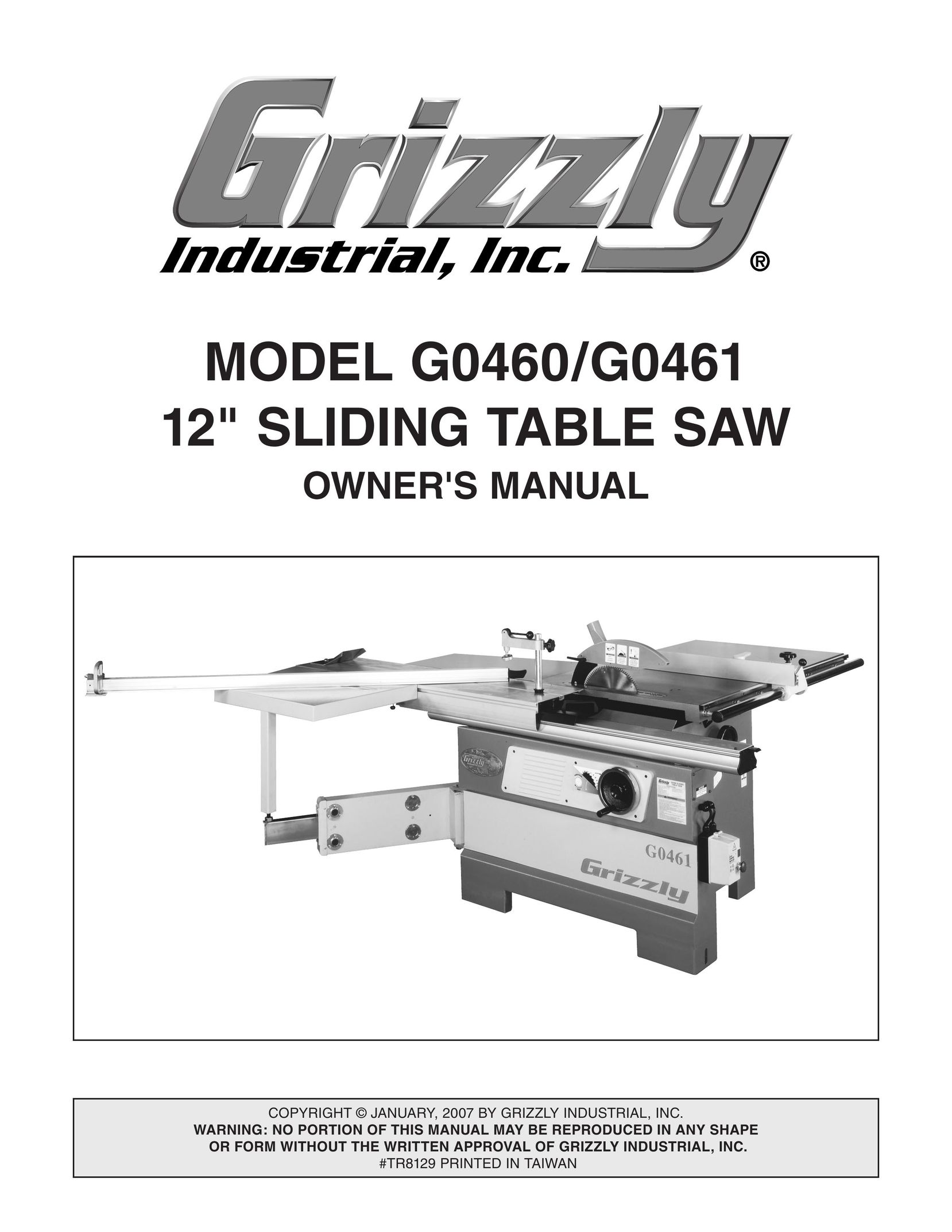 Grizzly G0460 Saw User Manual