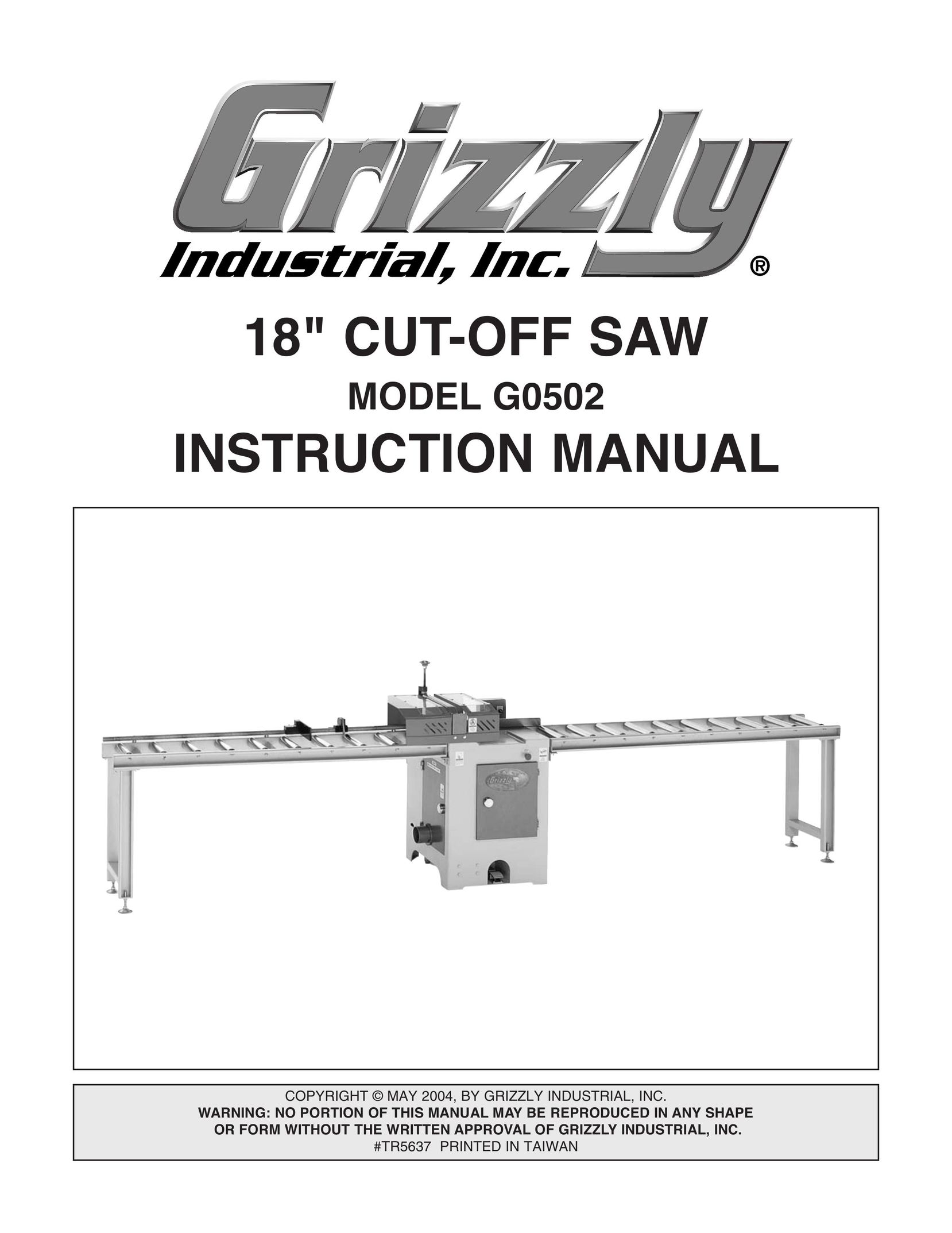 Grizzly G0502 Saw User Manual