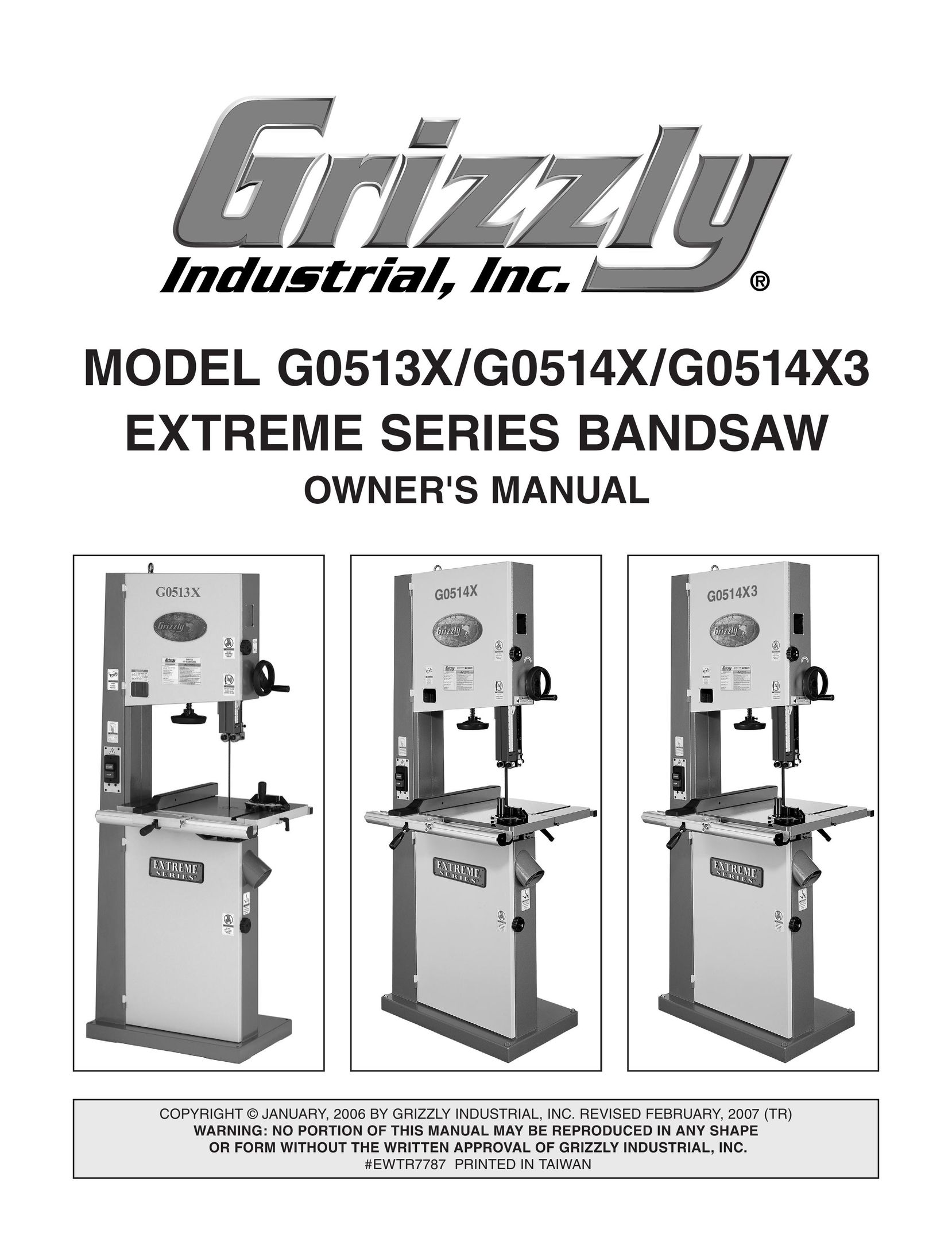 Grizzly G0513X Saw User Manual