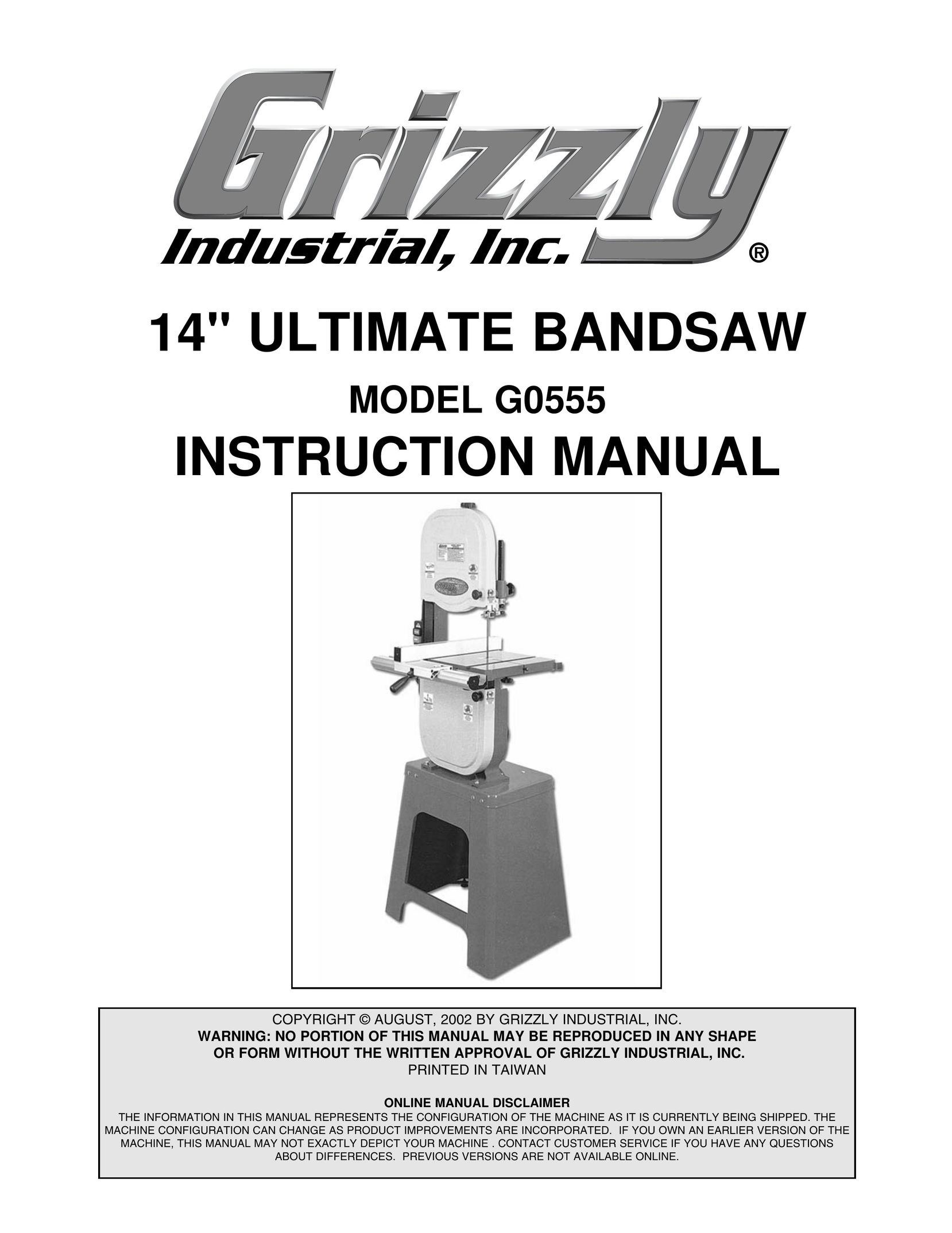 Grizzly G0555 Saw User Manual