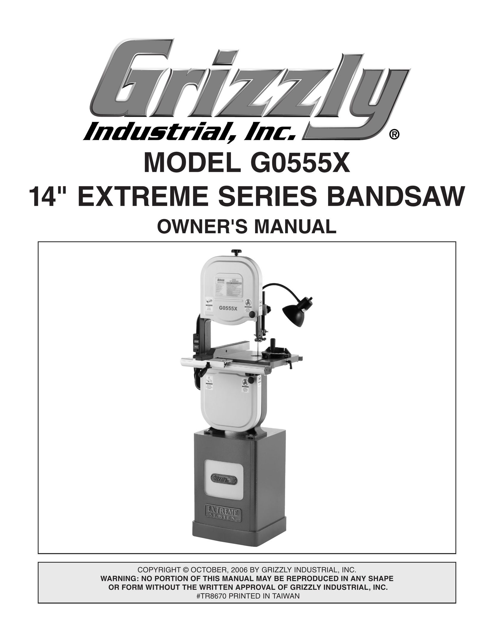Grizzly G0555X Saw User Manual