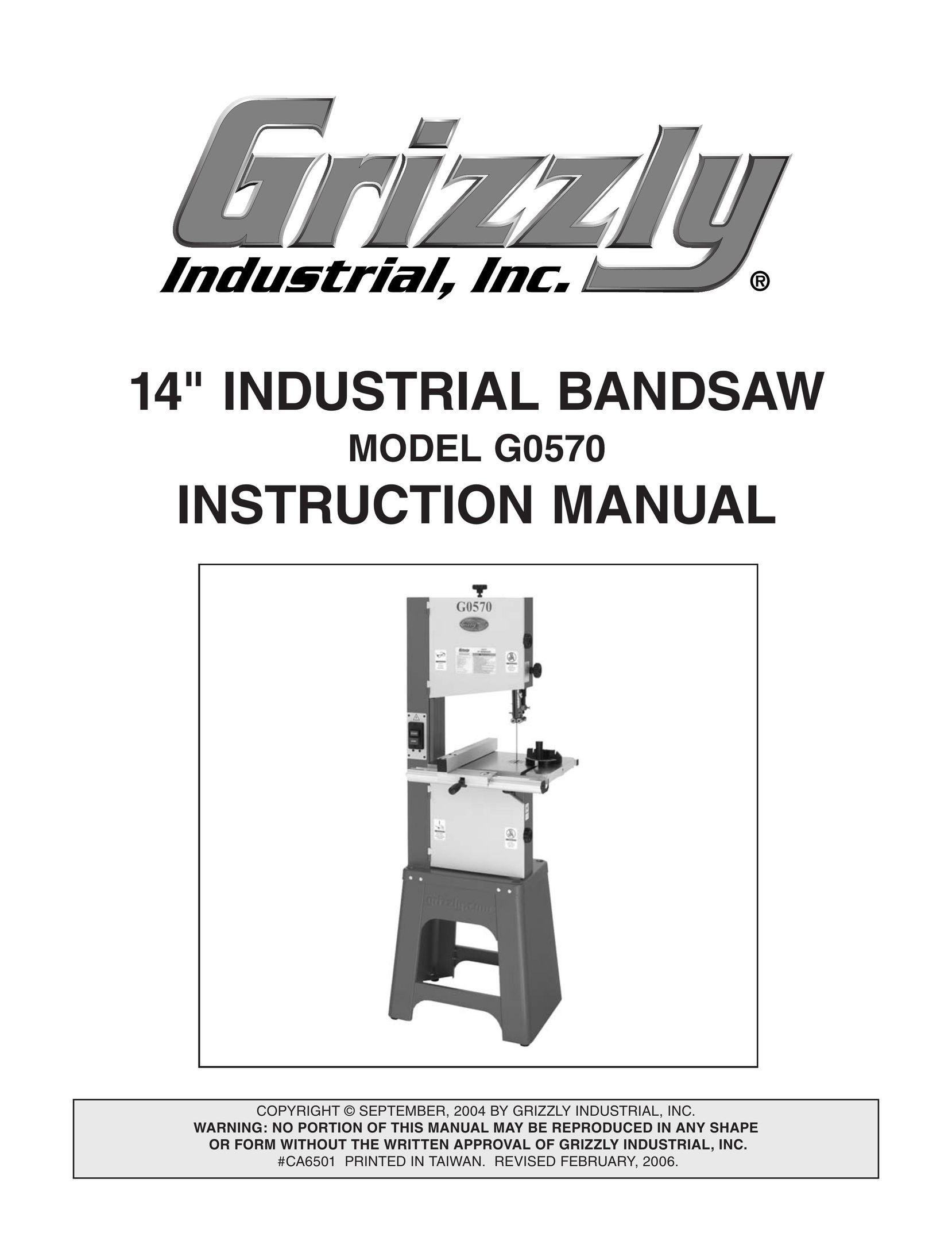 Grizzly G0570 Saw User Manual