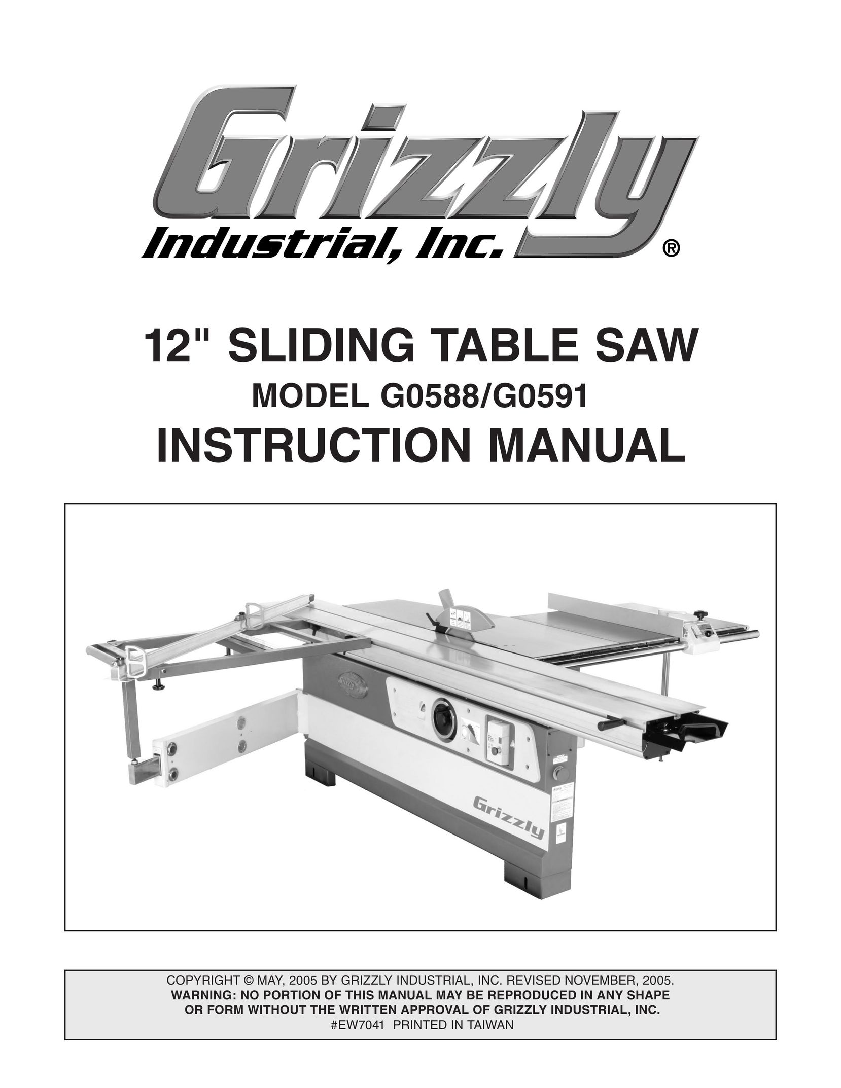 Grizzly G0588/G0591 Saw User Manual