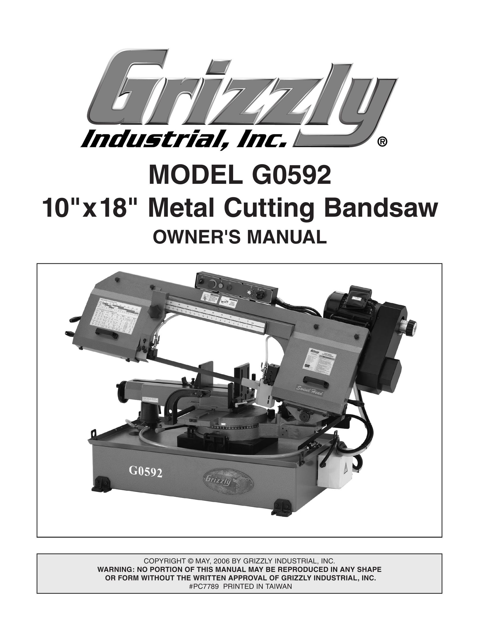 Grizzly G0592 Saw User Manual