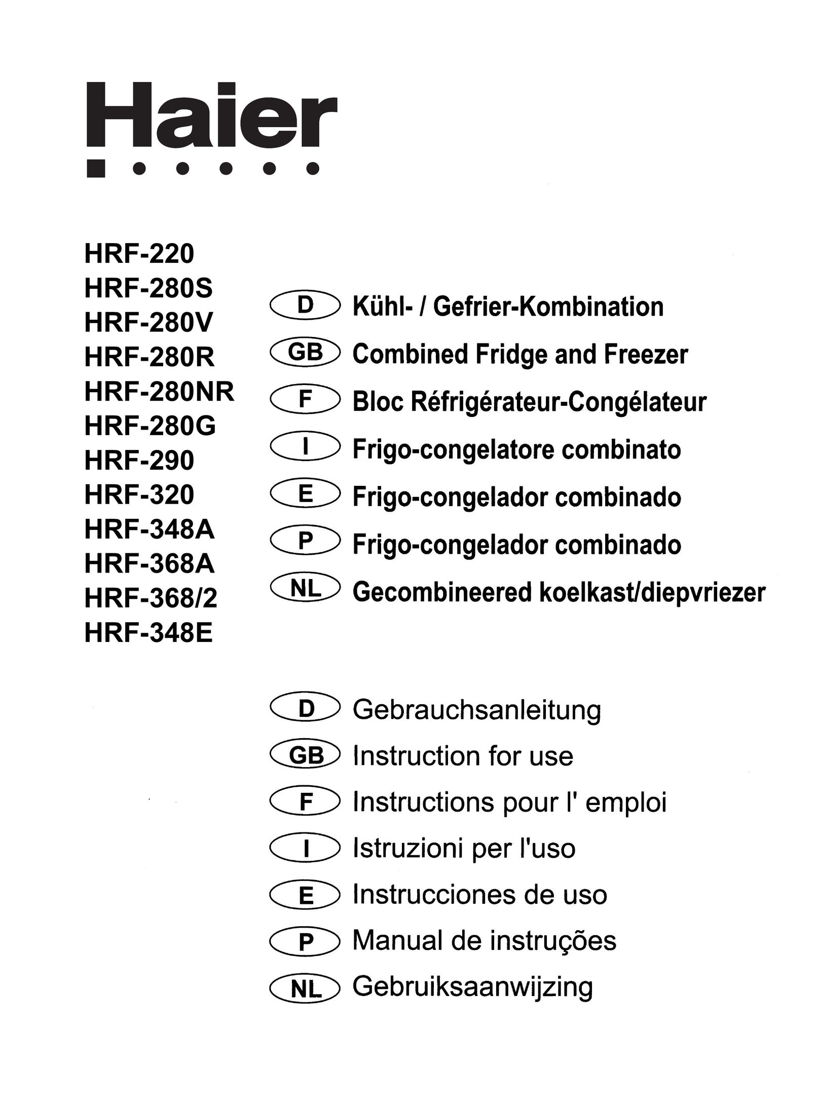 Haier HRF-368/2 Saw User Manual