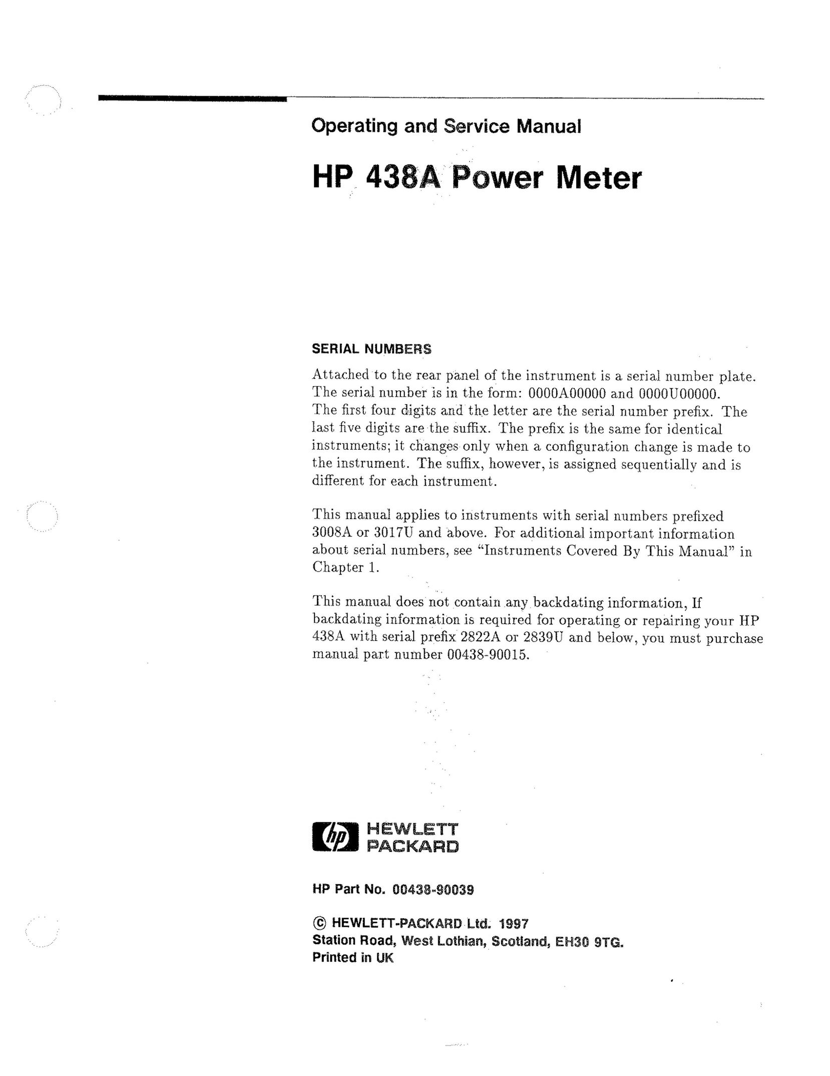 HP (Hewlett-Packard) 438A Saw User Manual