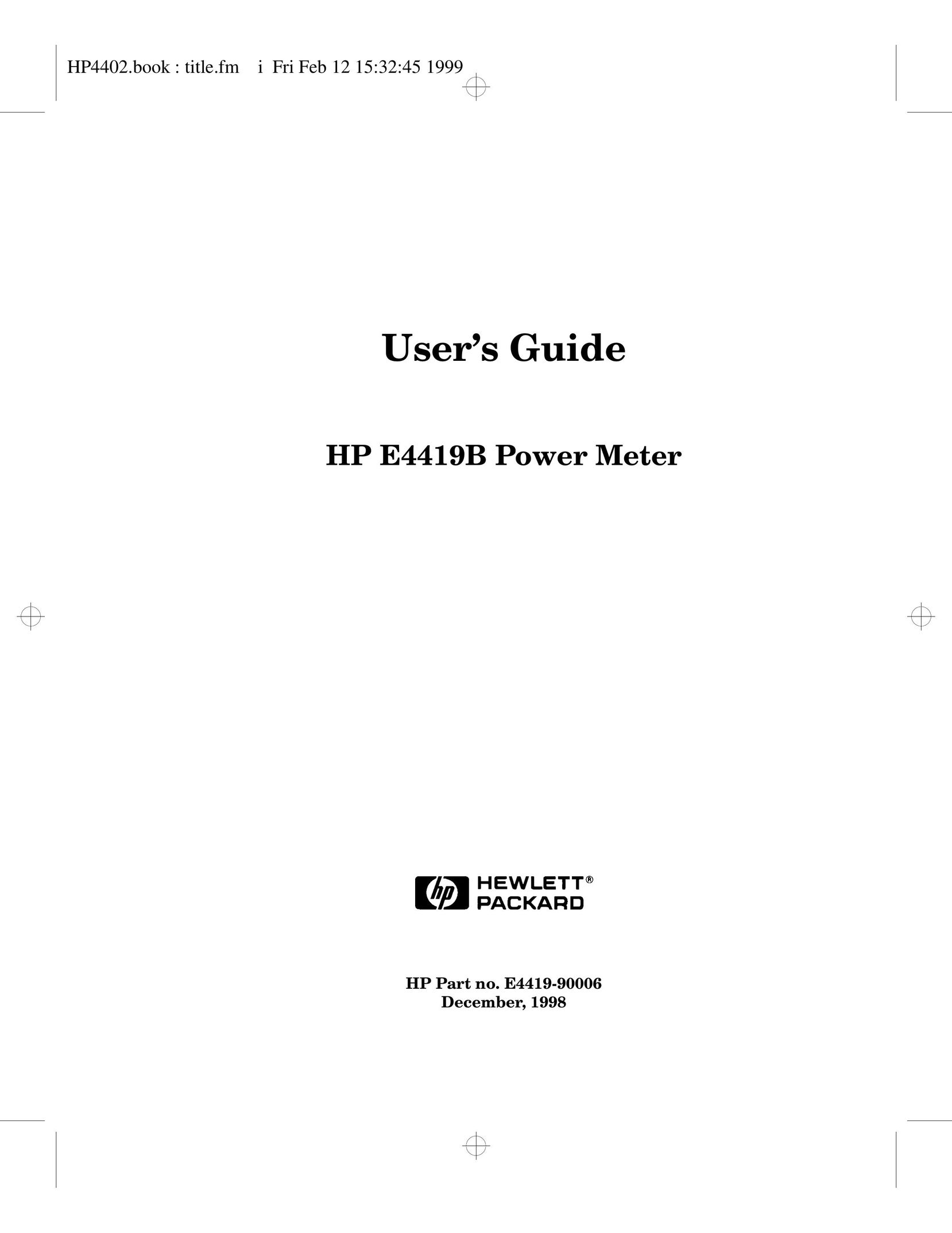 HP (Hewlett-Packard) HP E4419B Saw User Manual