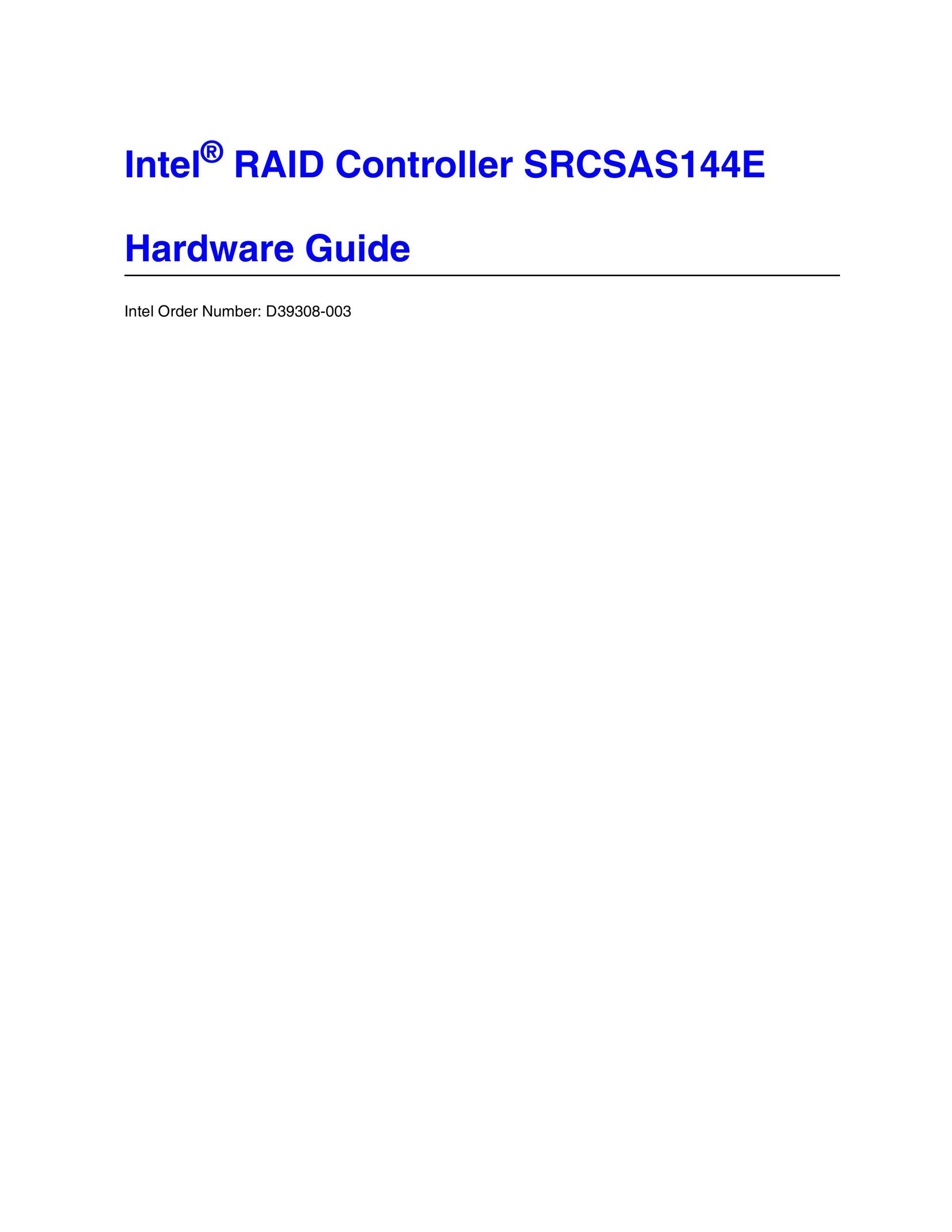 Intel srcsas144e Saw User Manual