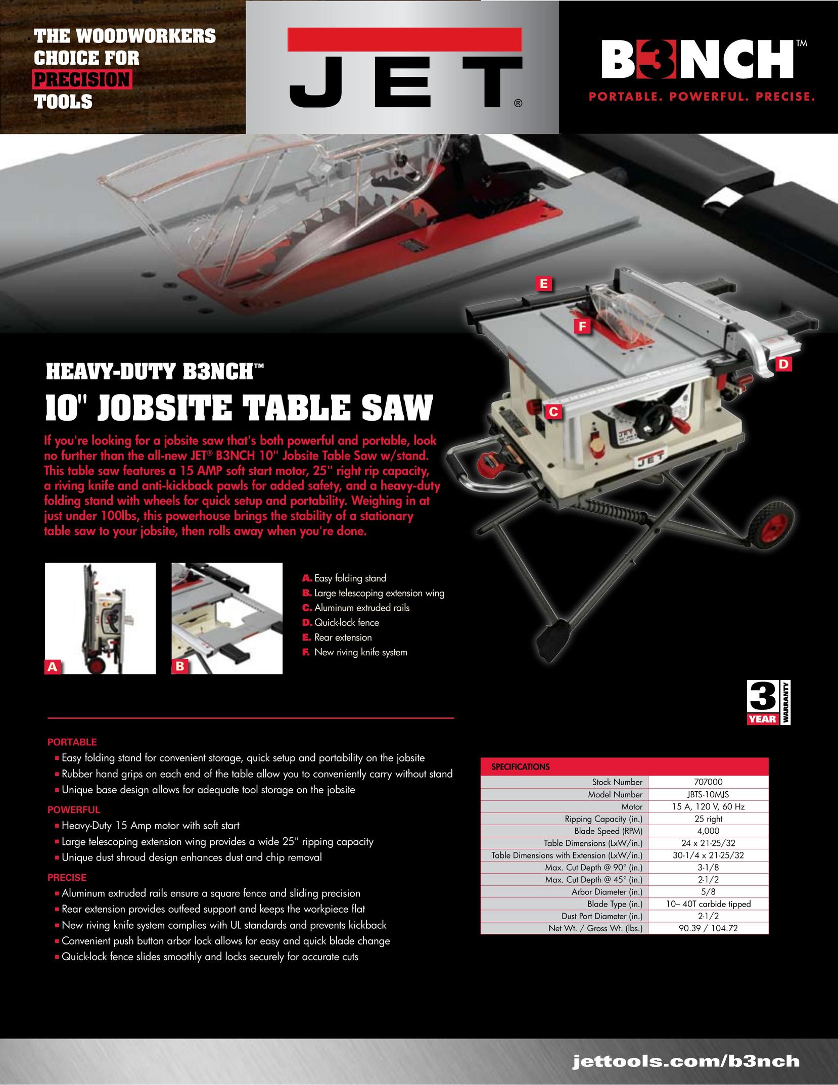 Jet Tools 707000 Saw User Manual