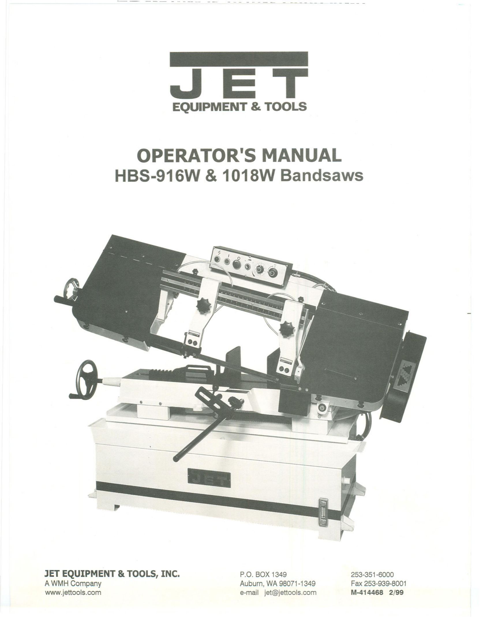 Jet Tools HBS-1018W Saw User Manual