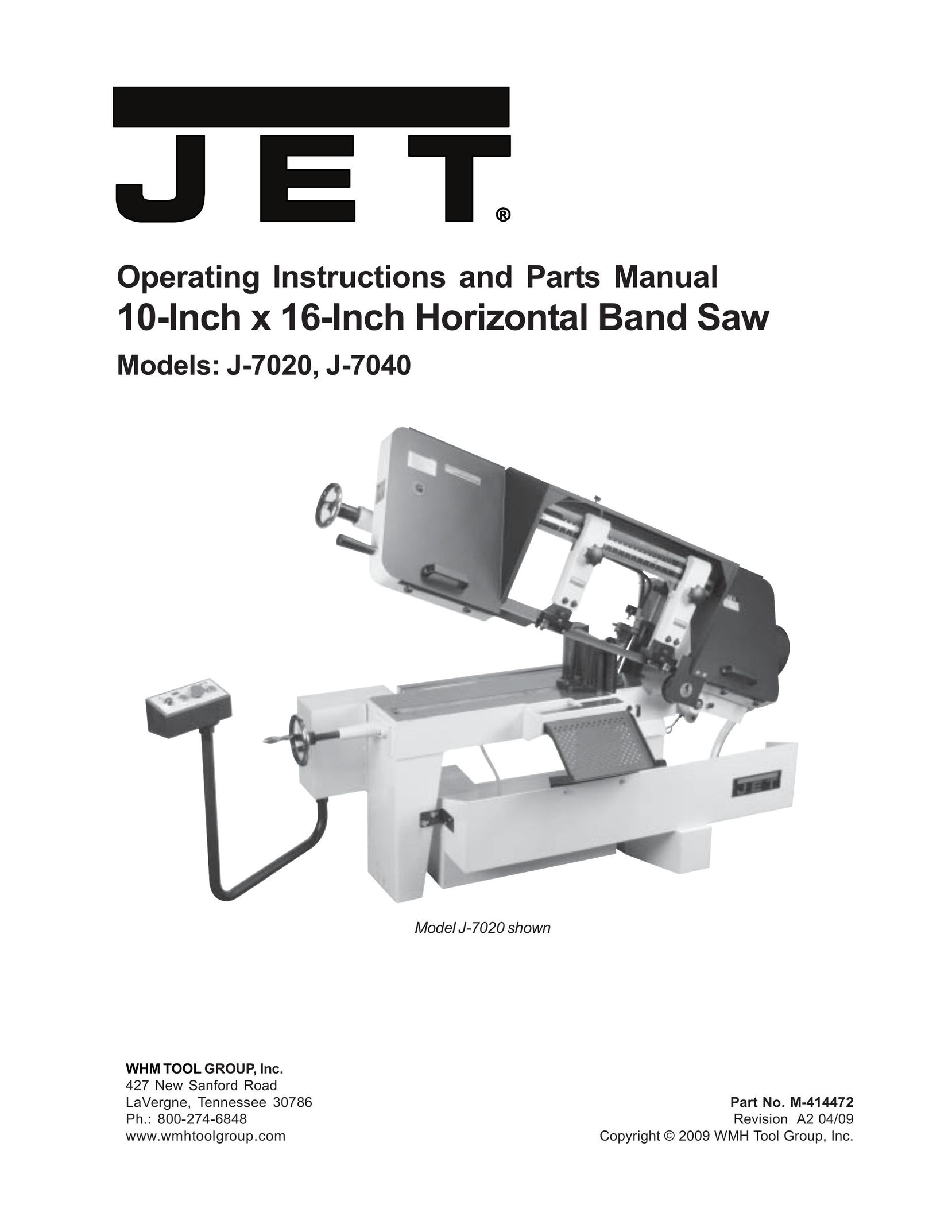 Jet Tools J-7040 Saw User Manual