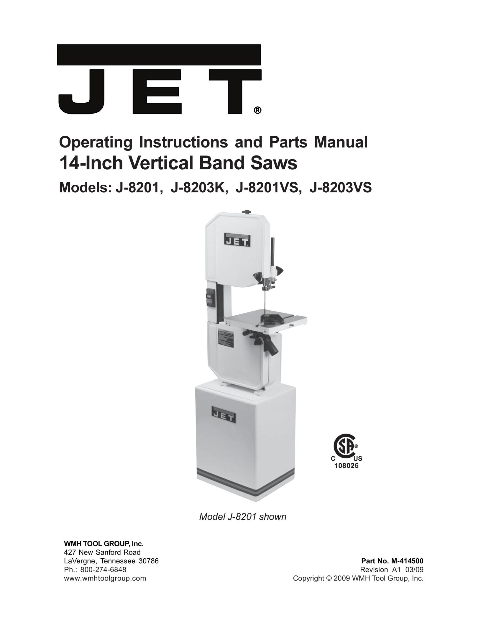 Jet Tools J-8201 Saw User Manual