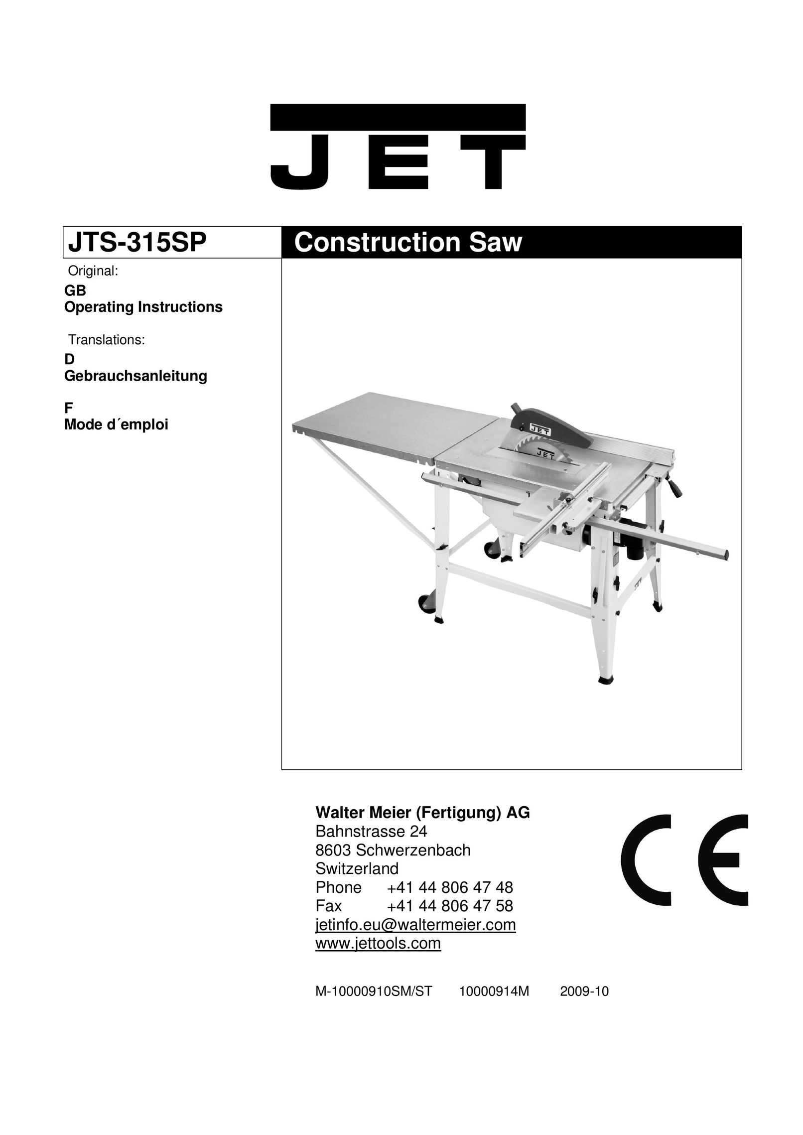Jet Tools JTS-315SP Saw User Manual