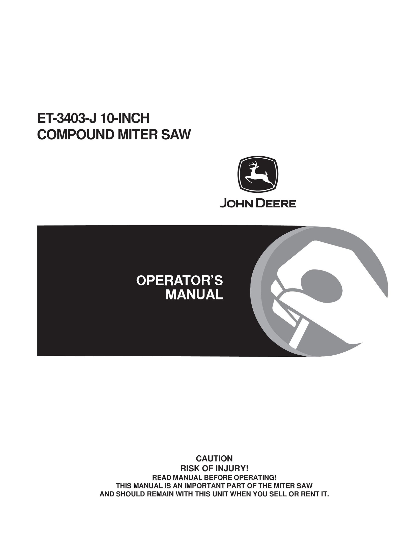 John Deere ET-3403-J Saw User Manual