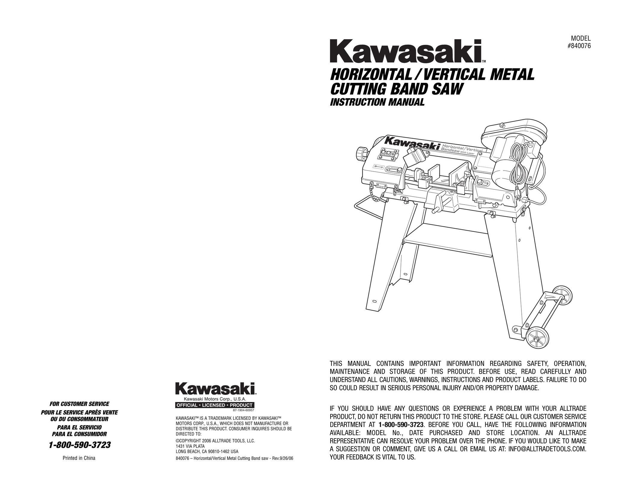 Kawasaki 840076 Saw User Manual