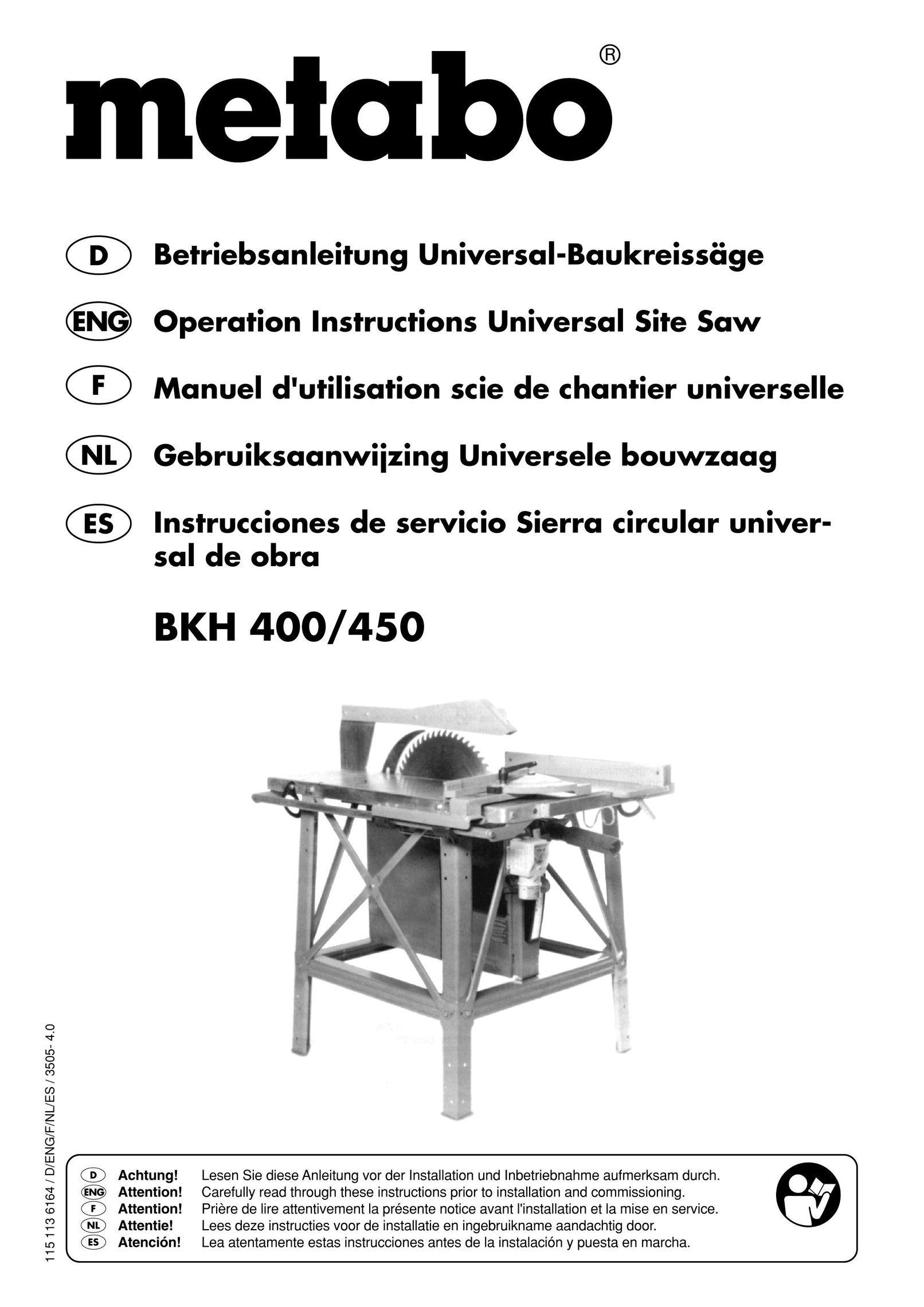 Metabo BKH450 Saw User Manual