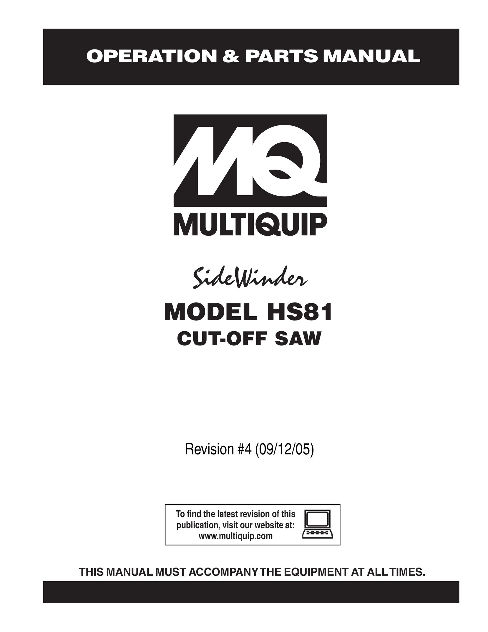 Multiquip HS81 Saw User Manual