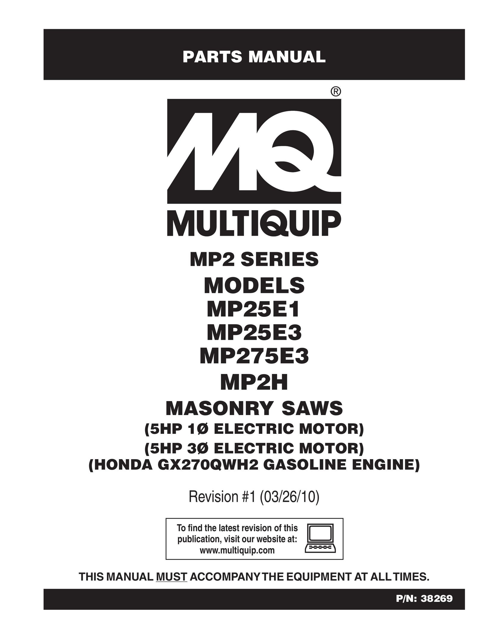 Multiquip MP25E3 Saw User Manual
