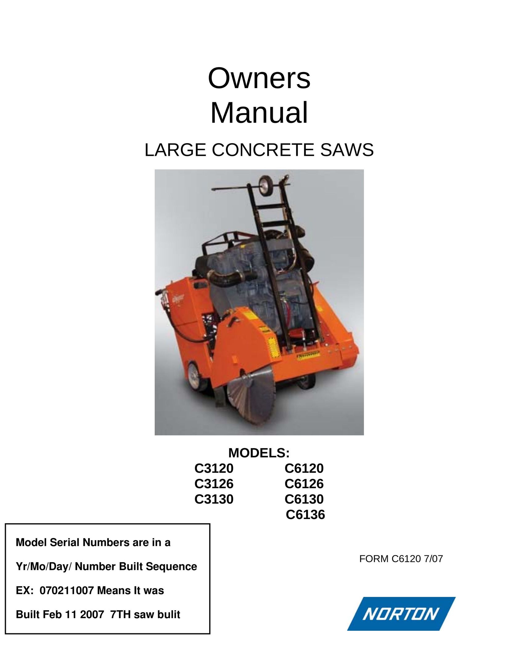 Norton Abrasives C6120 Saw User Manual
