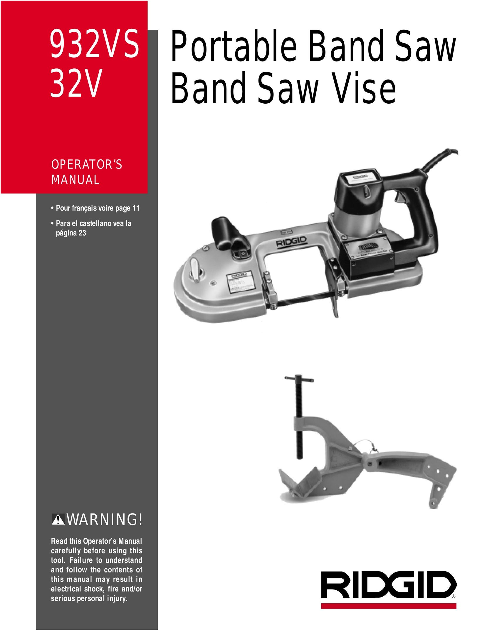 RIDGID 32V Saw User Manual