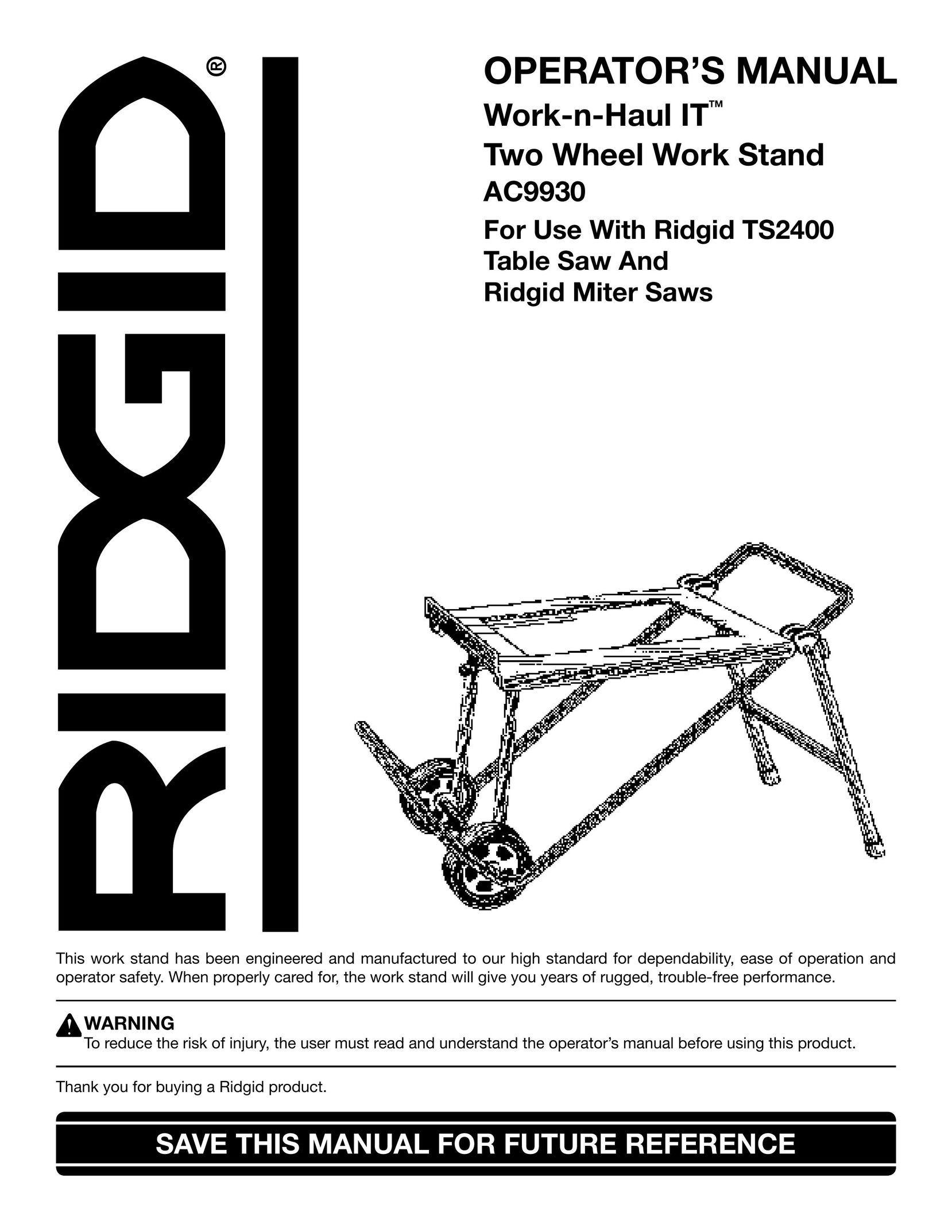 RIDGID AC9930 Saw User Manual