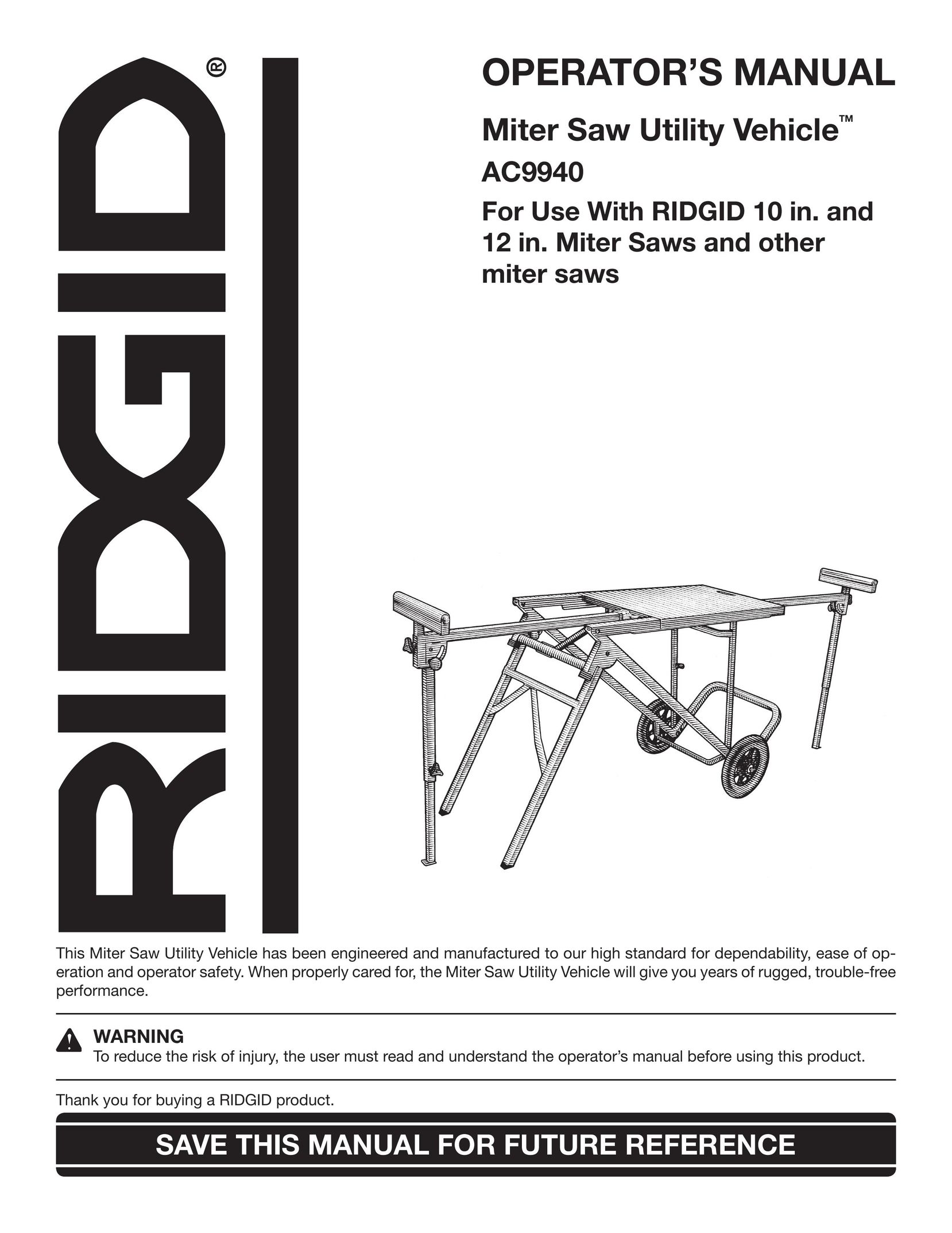 RIDGID AC9940 Saw User Manual