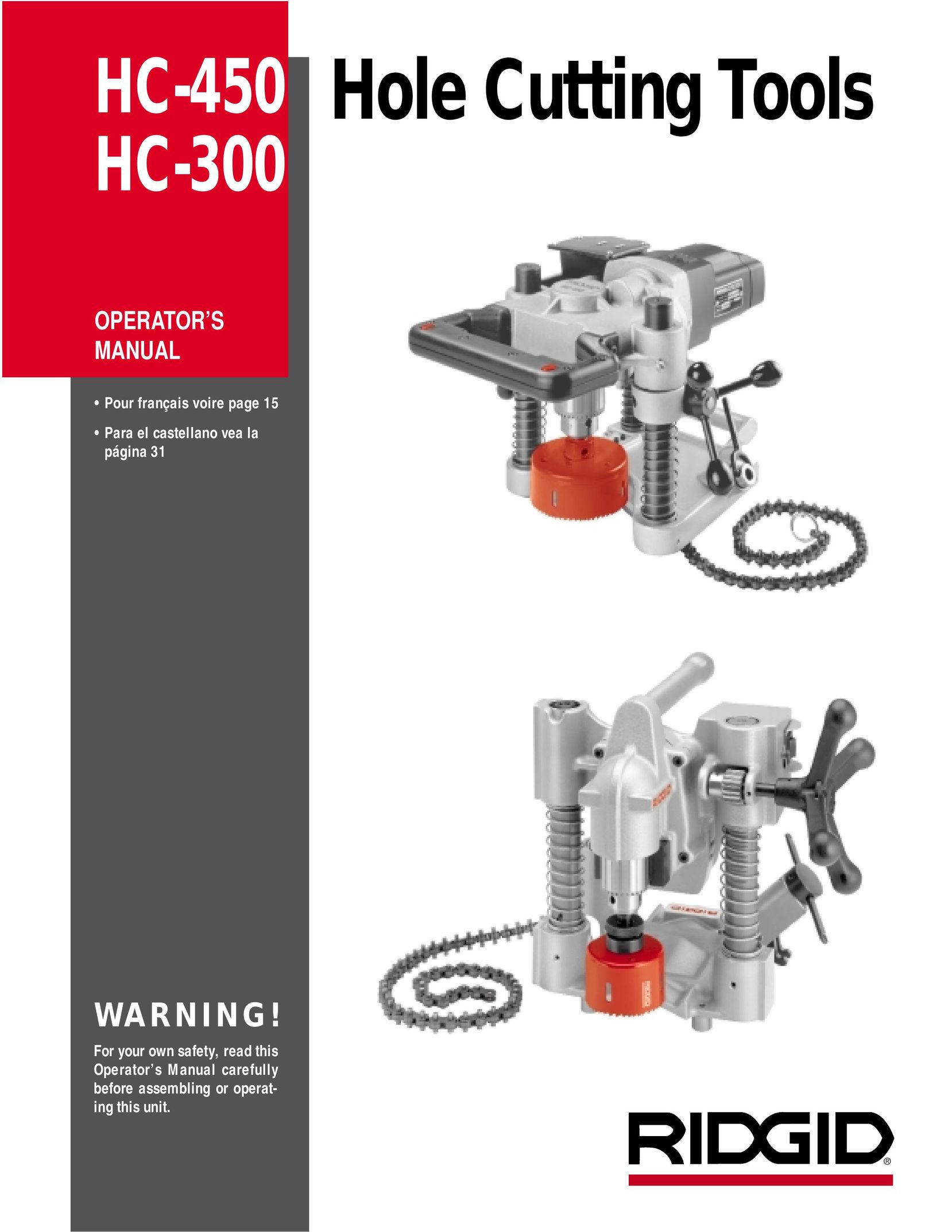 RIDGID hc-450 Saw User Manual