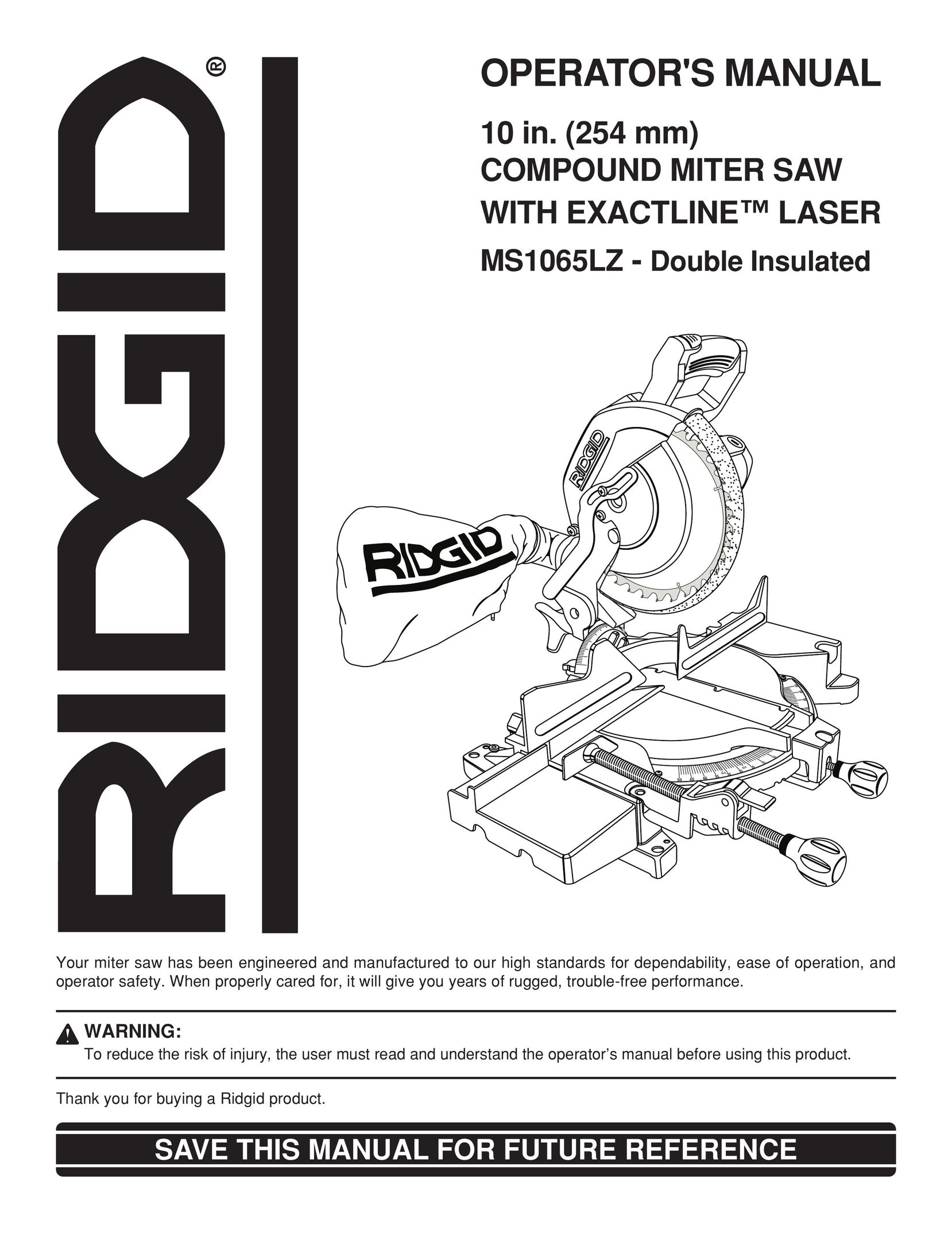 RIDGID MS1065LZ Saw User Manual