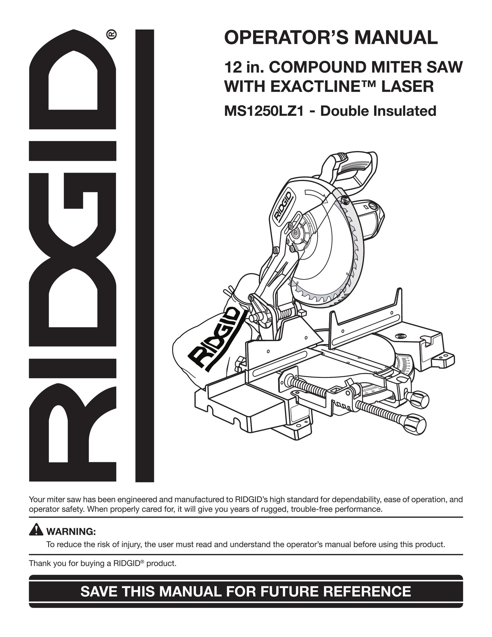 RIDGID MS1250LZ1 Saw User Manual
