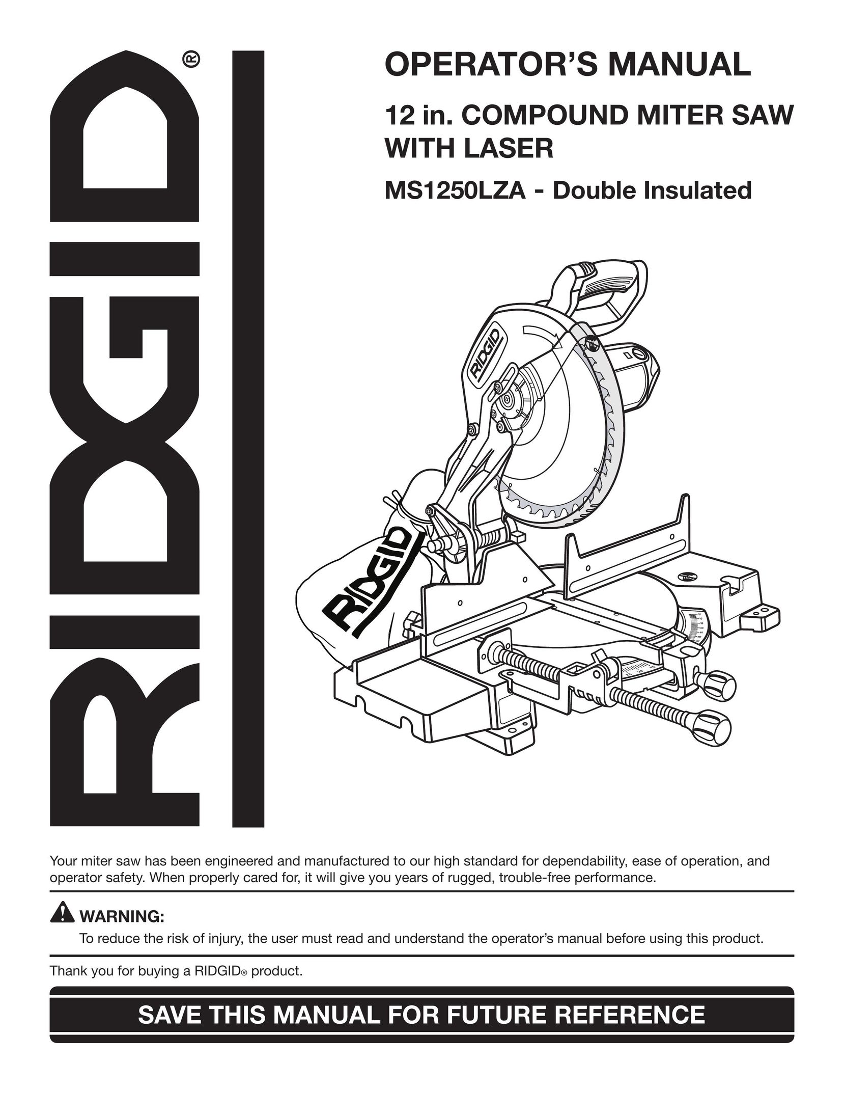 RIDGID MS1250LZA Saw User Manual