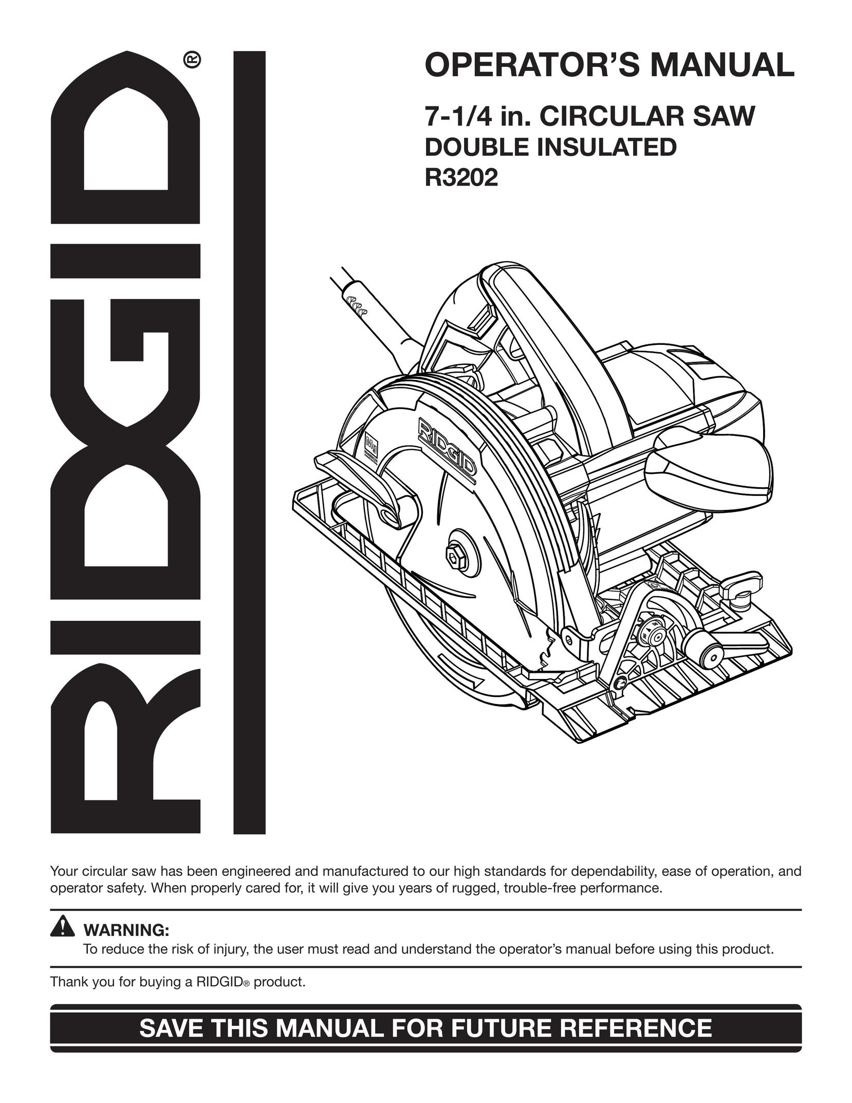 RIDGID R3202 Saw User Manual