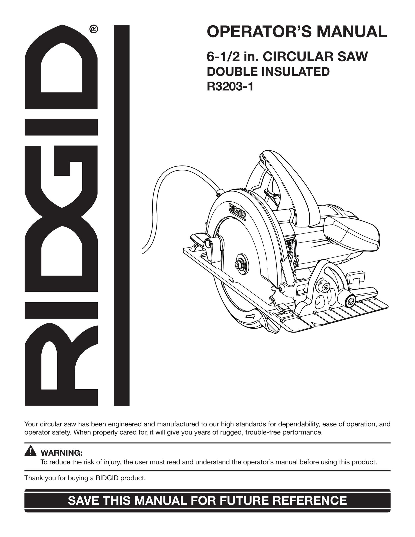 RIDGID R3203-1 Saw User Manual