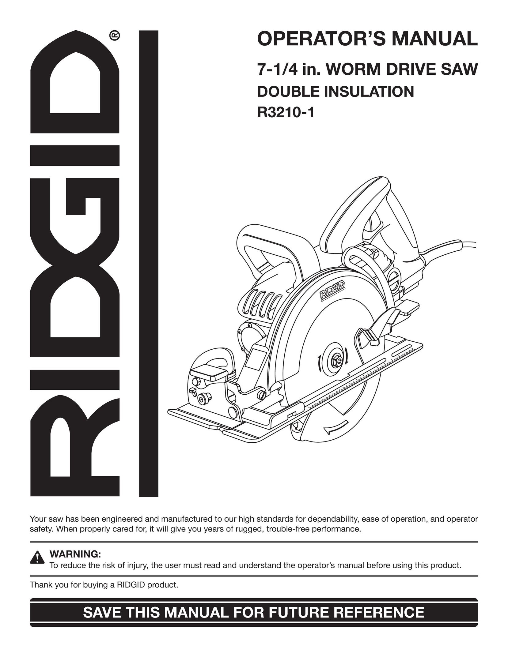 RIDGID R3210-1 Saw User Manual