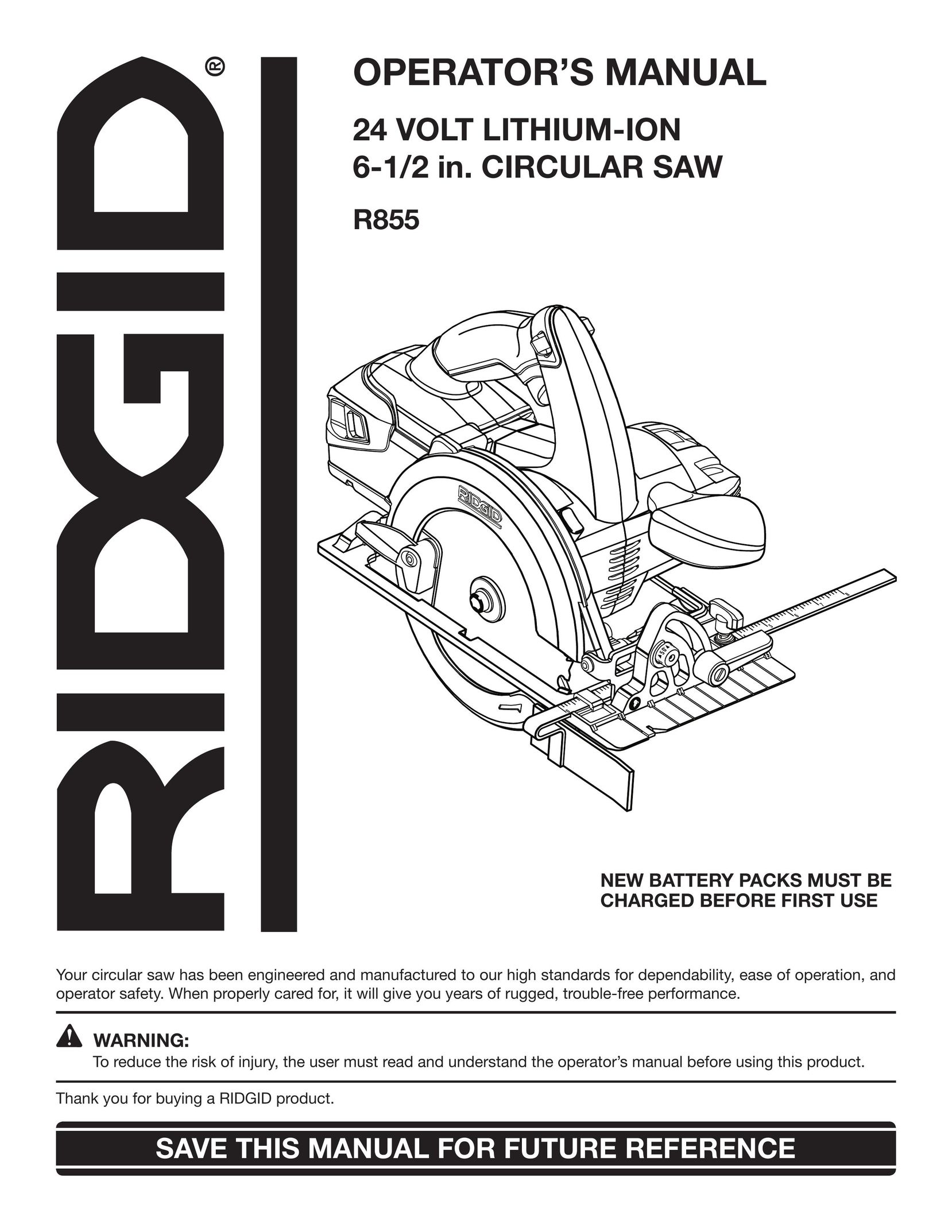 RIDGID R855 Saw User Manual