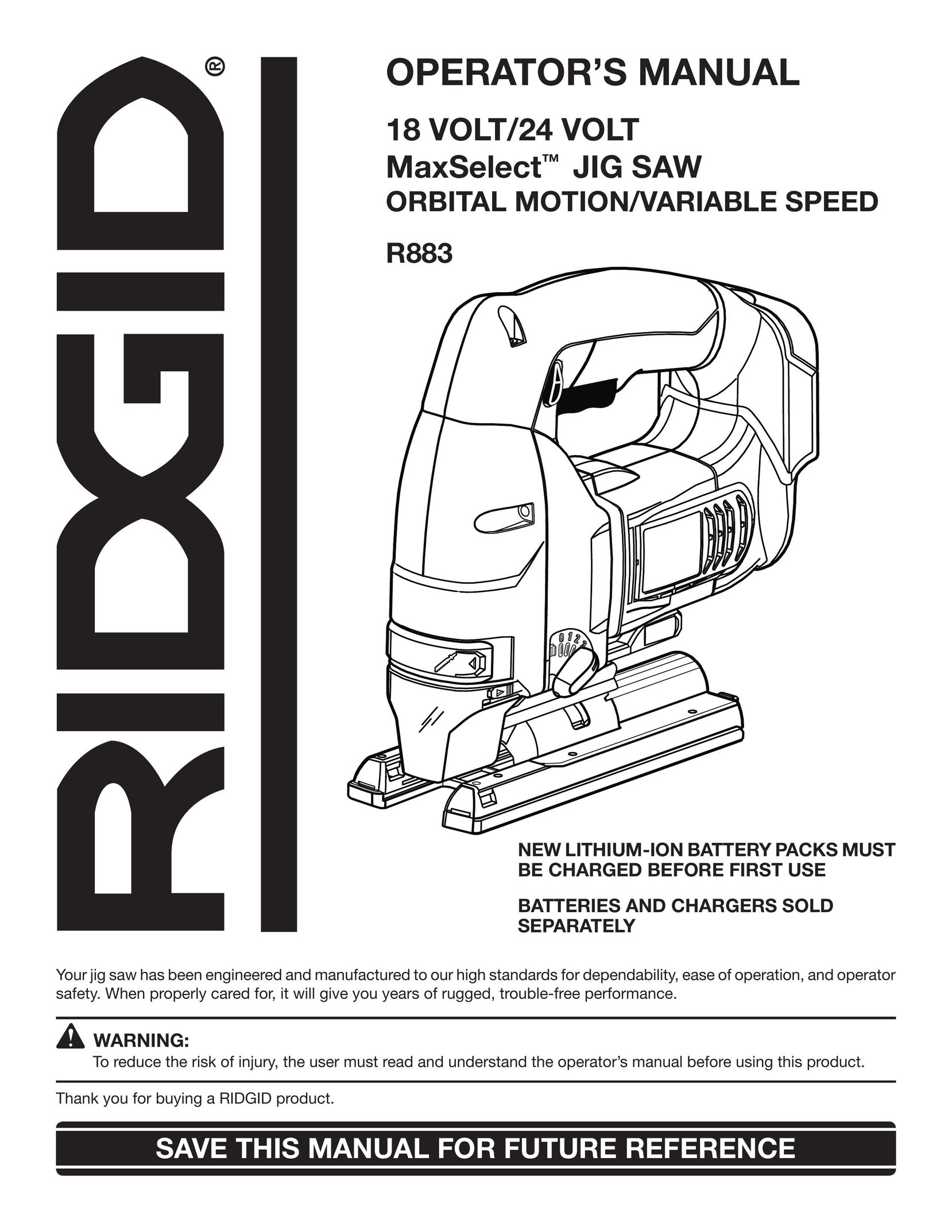 RIDGID R883 Saw User Manual