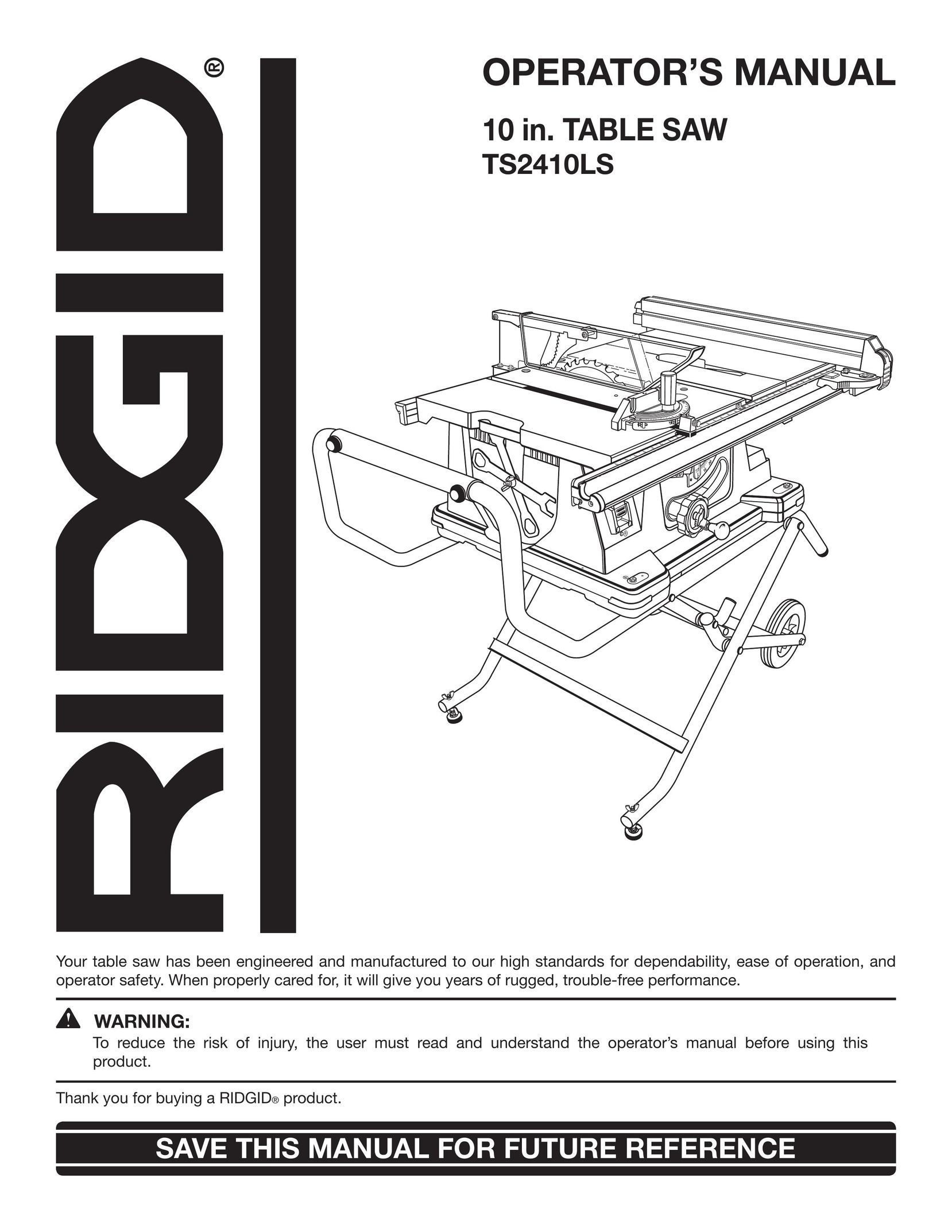 RIDGID TS2410LS Saw User Manual