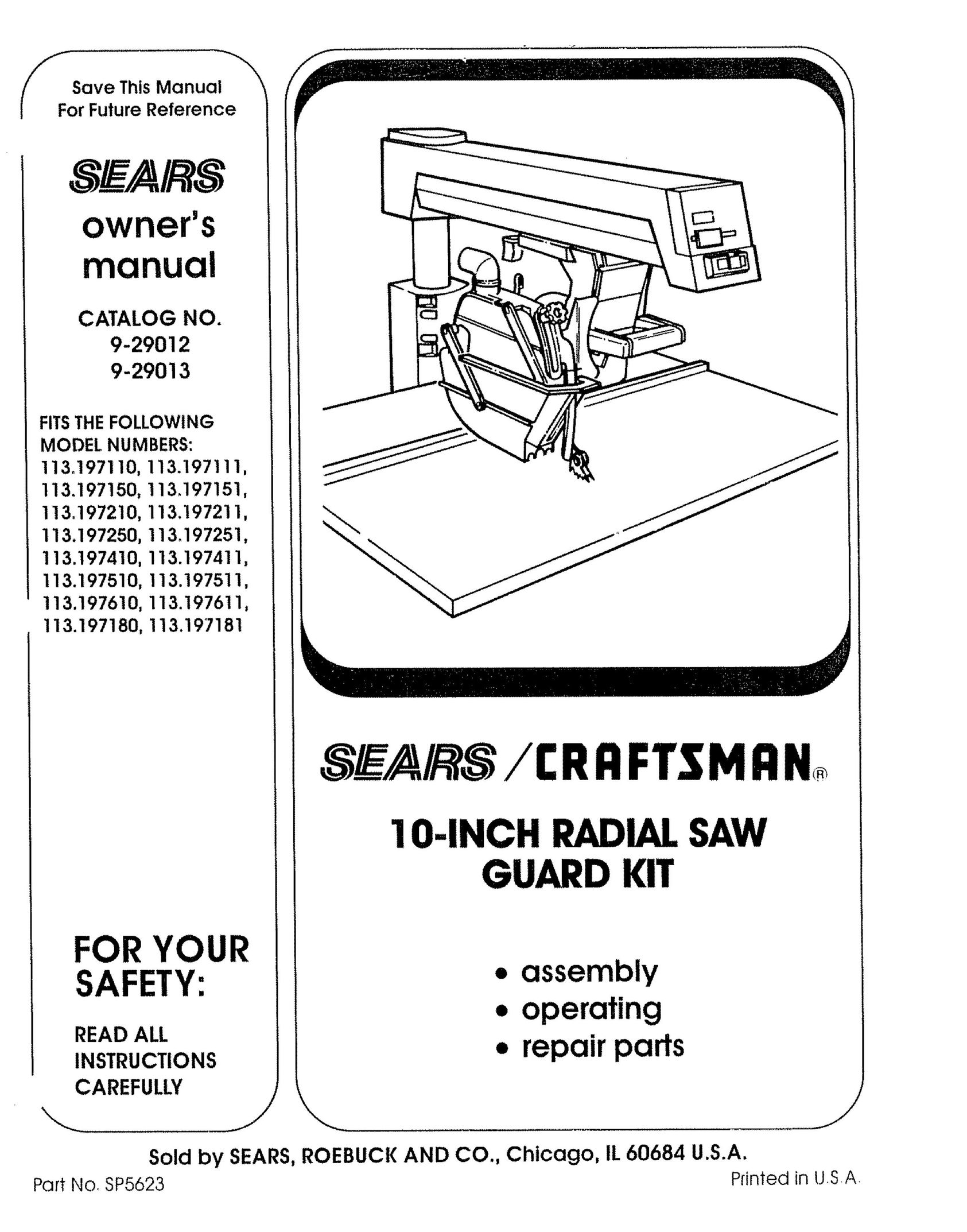 Sears 9-29012 Saw User Manual