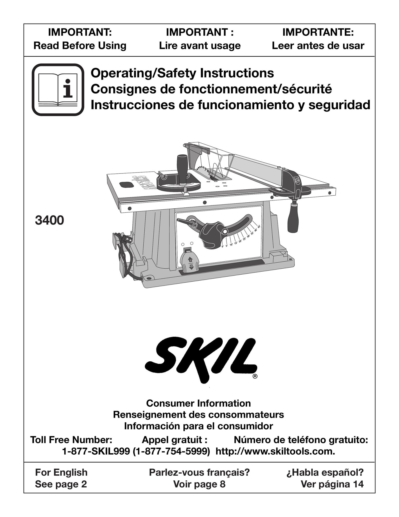 Skil 3400 Saw User Manual